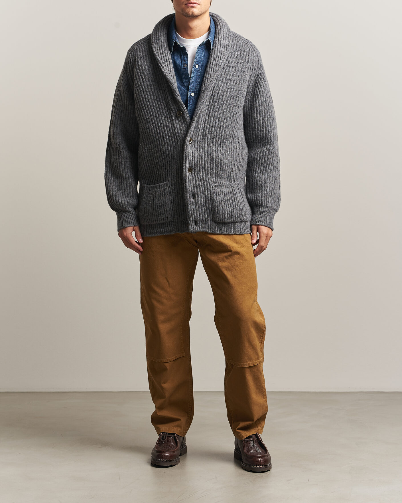 Hombres | Jerséis y prendas de punto | Filson | Bristol Cardigan Sweater Medium Grey Melange