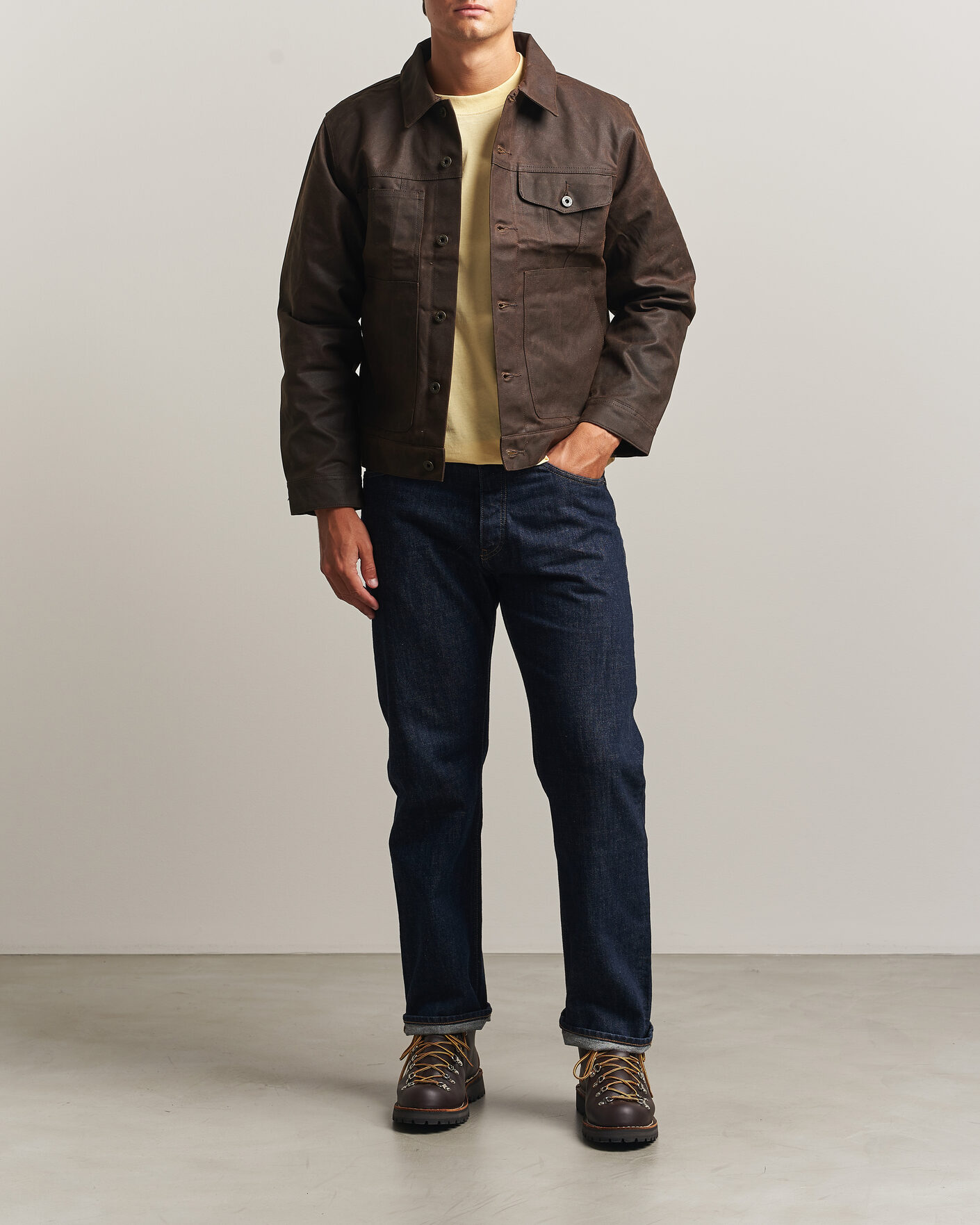 Hombres | Abrigos y chaquetas | Filson | Short Lined Tin Cloth Cruiser Dark Brown