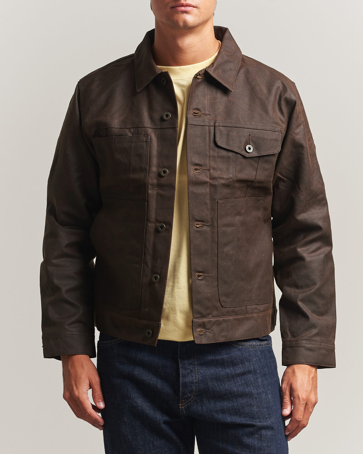 Hombres | Abrigos y chaquetas | Filson | Short Lined Tin Cloth Cruiser Dark Brown