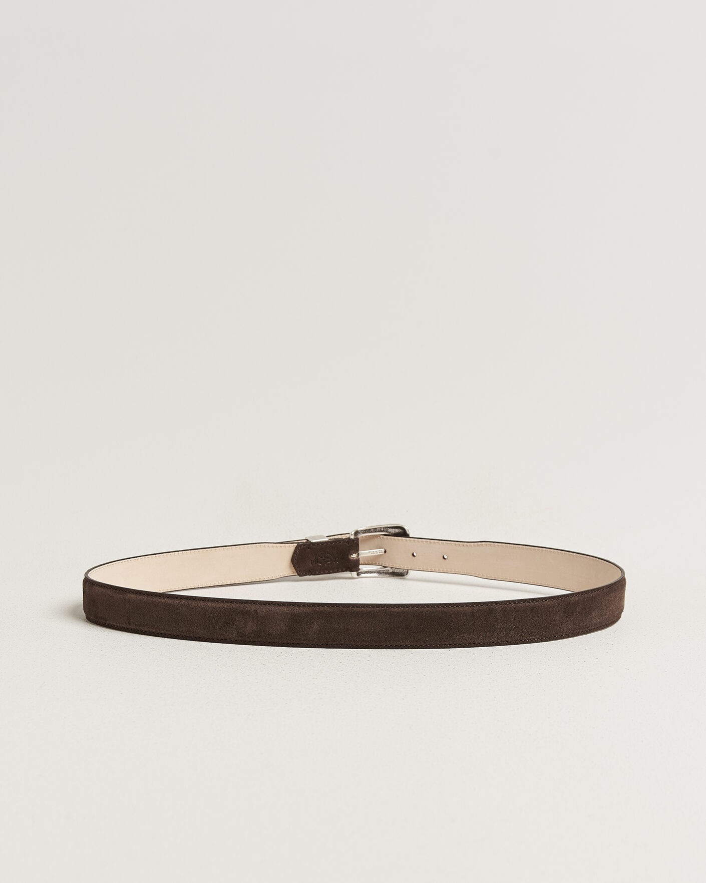 Hombres | Cinturones | Drake's | Suede Western Belt Dark Brown