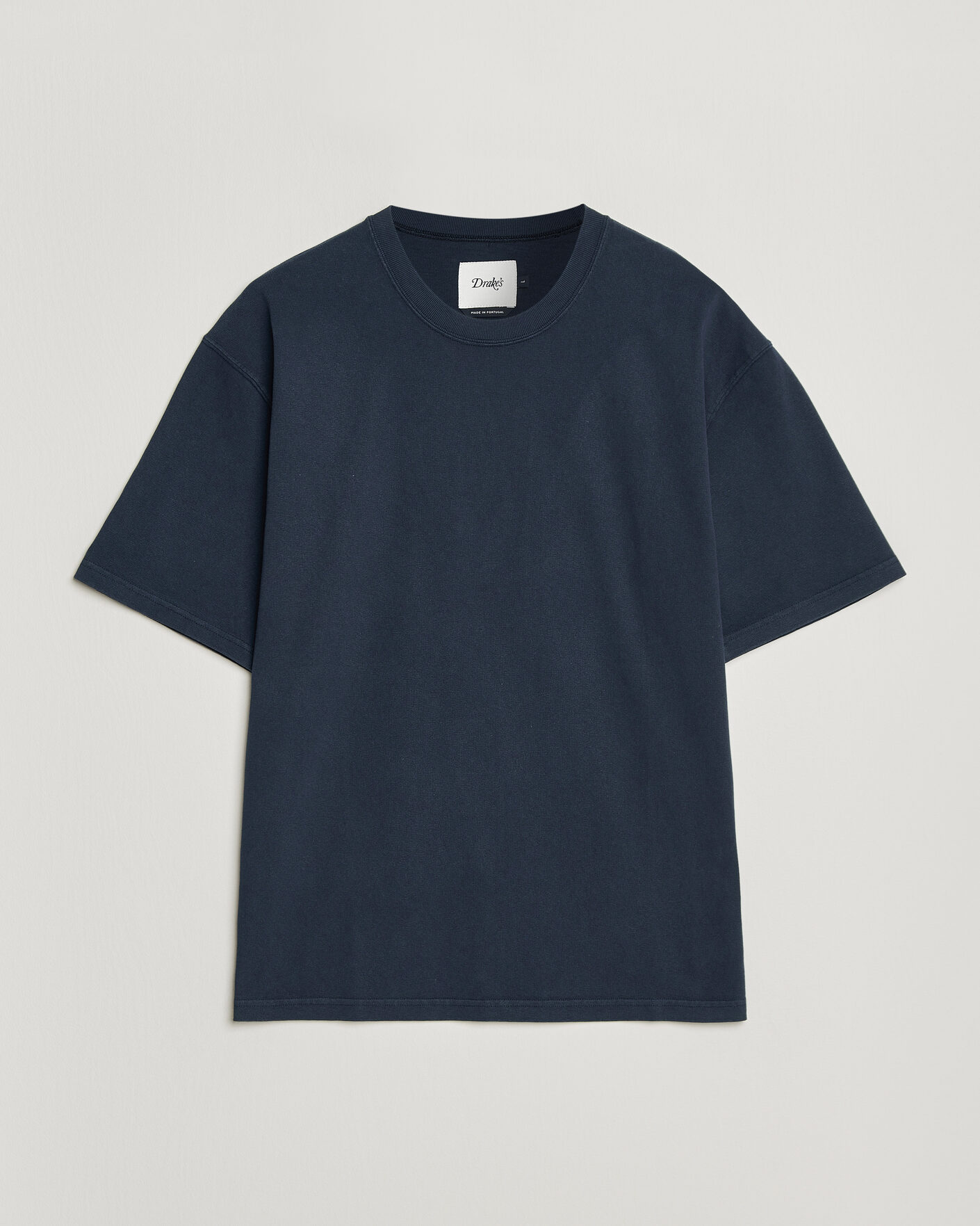 Hombres | Camisetas | Drake's | Short Sleeve Hiking T-Shirt Navy