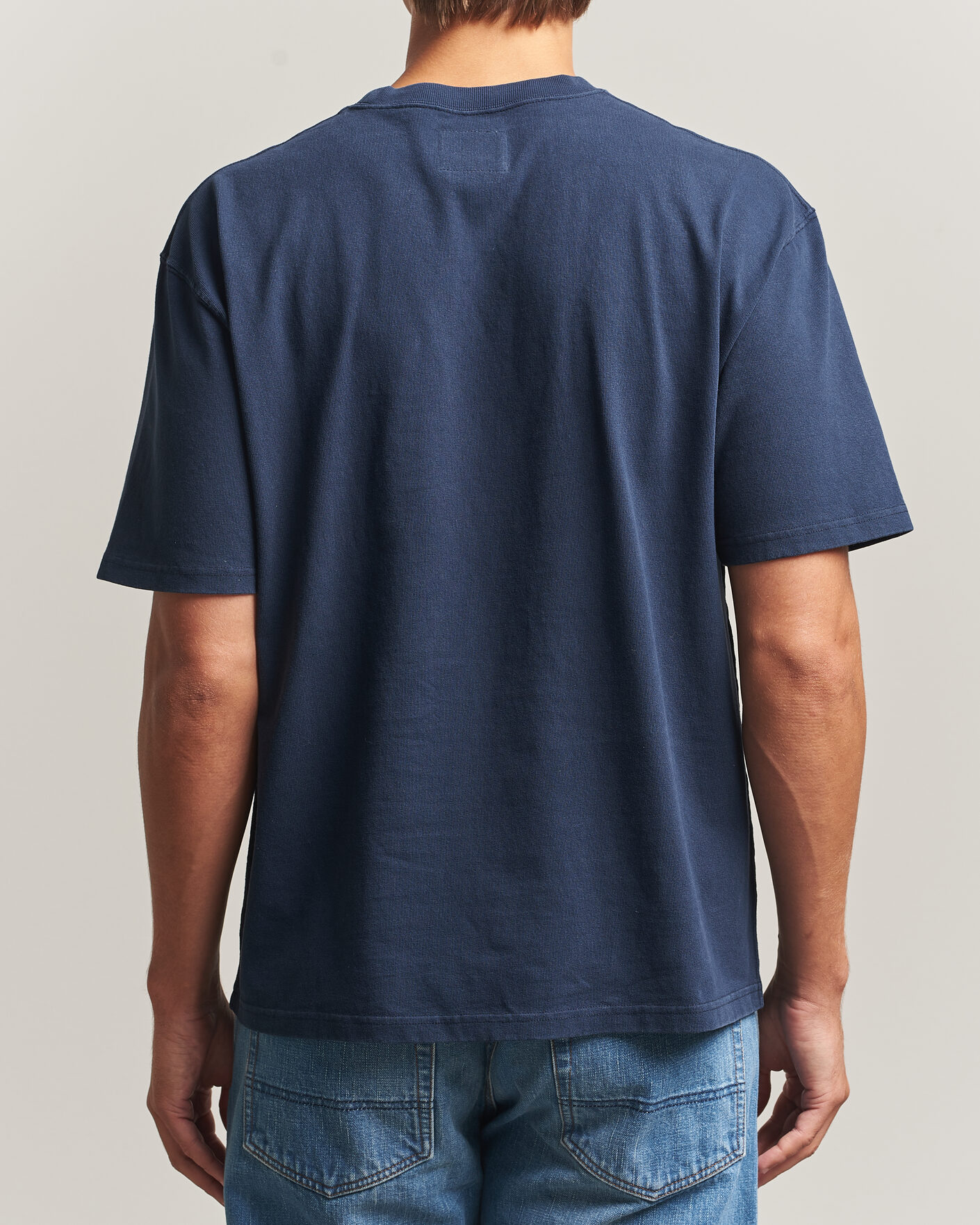 Hombres | Camisetas | Drake's | Short Sleeve Hiking T-Shirt Navy