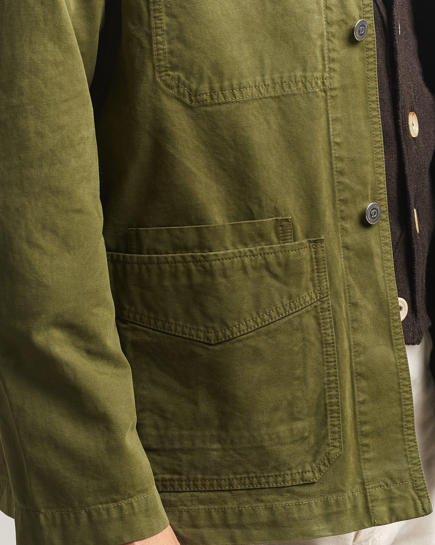 Hombres | Abrigos y chaquetas | Drake's | Duck Cotton Canvas Chore Jacket Olive