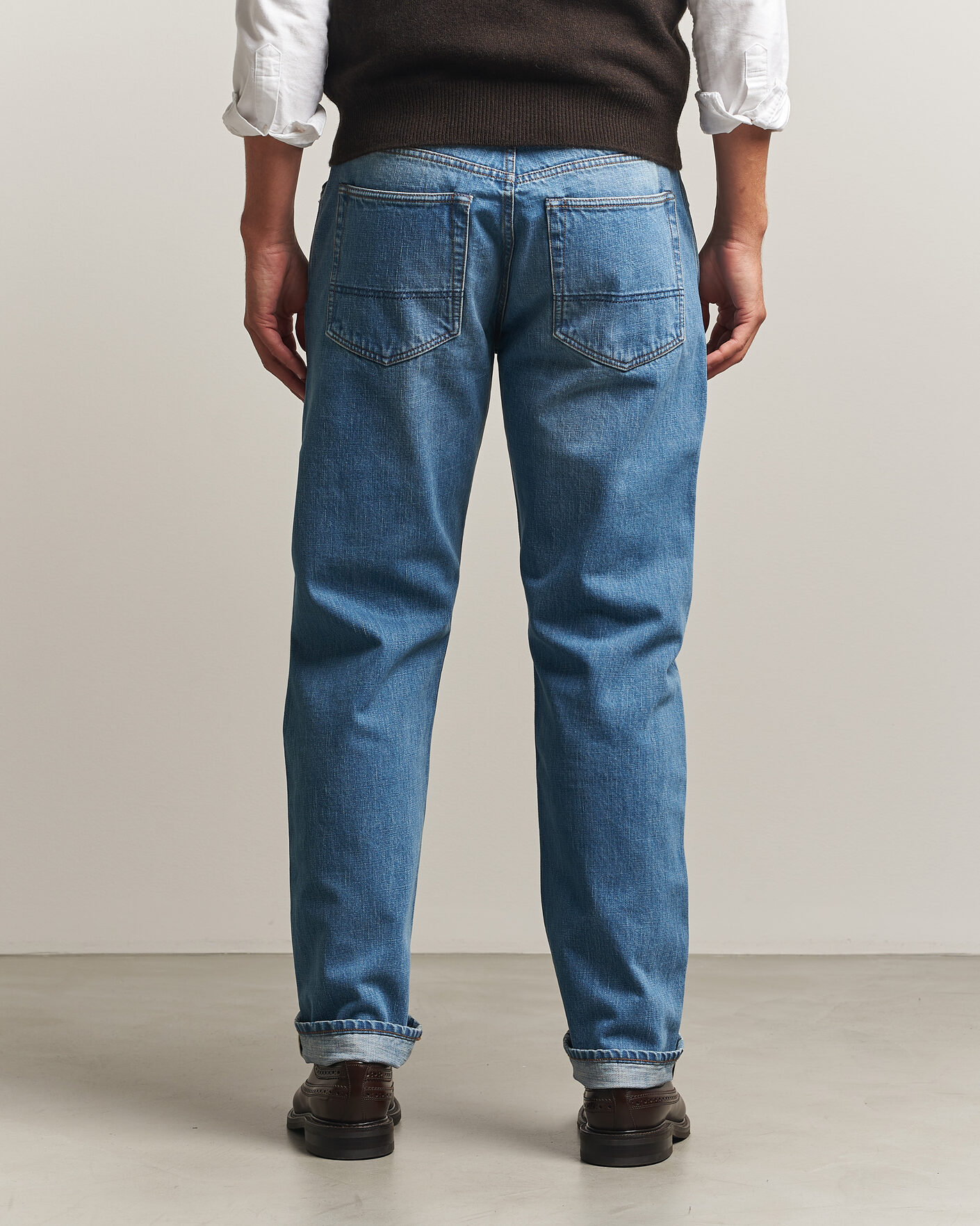 Hombres | Vaqueros | Drake's | 5-Pocket Japanese Selvedge Denim Stone Wash