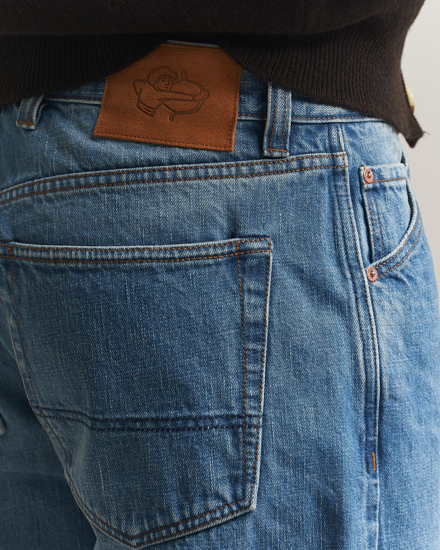 Hombres | Vaqueros | Drake's | 5-Pocket Japanese Selvedge Denim Stone Wash
