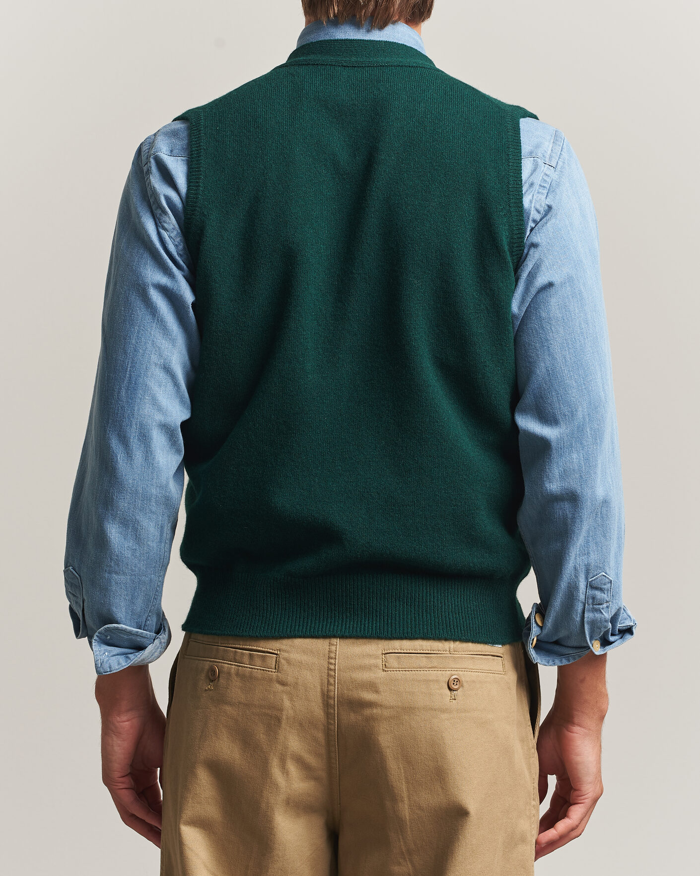 Hombres | Jerséis y prendas de punto | Drake's | Lambswool Vest Cardigan Green