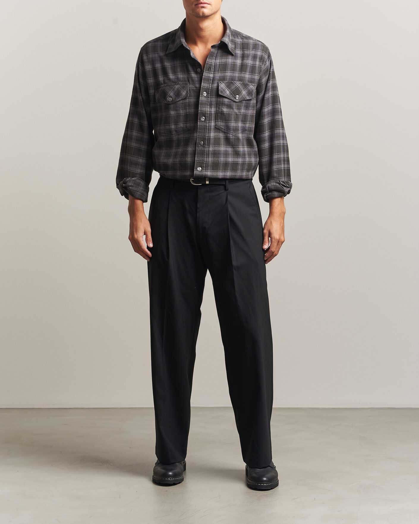 Hombres | Camisas | Drake's | Cotton/Silk Two Pocket Shirt Grey