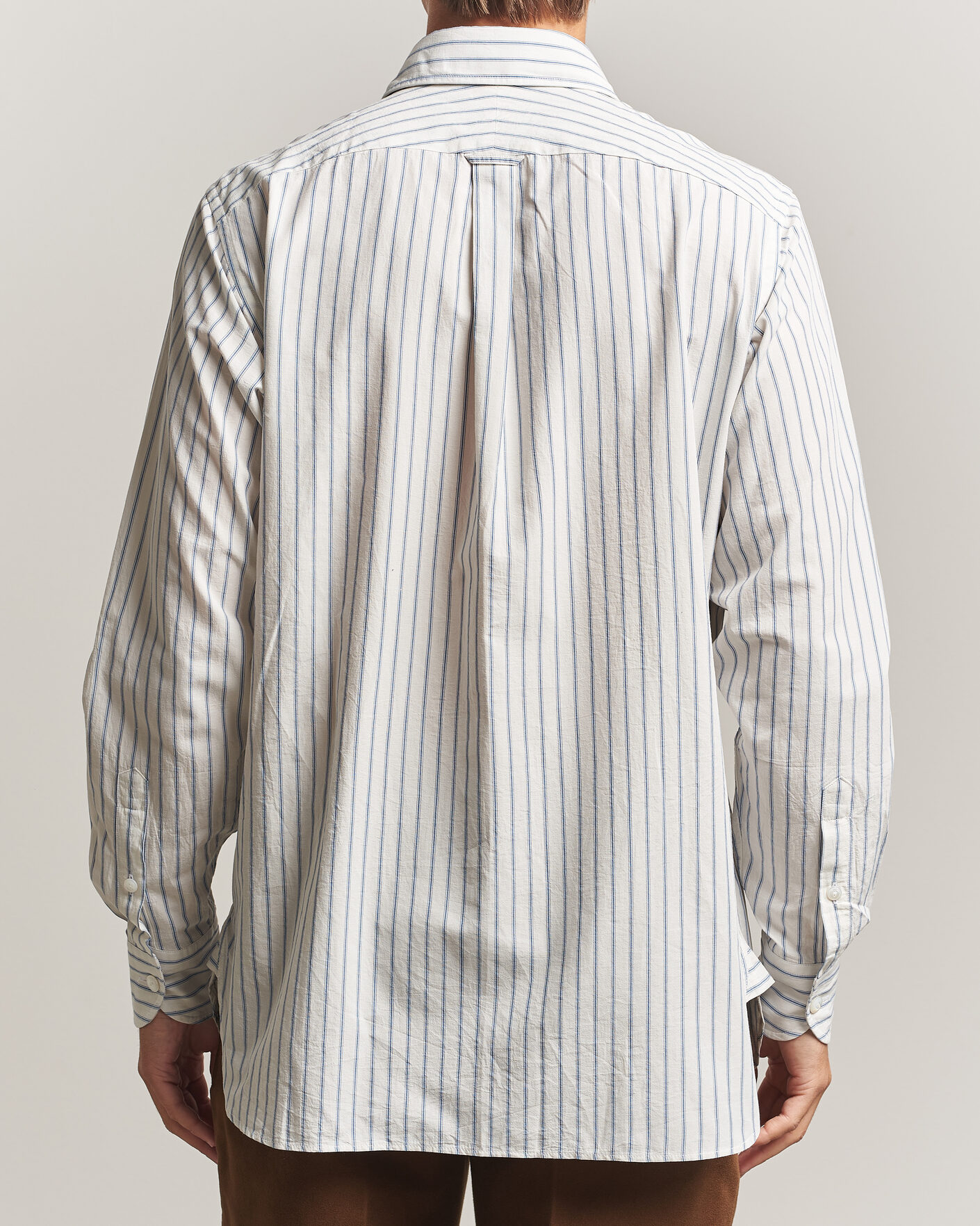 Hombres | Camisas | Drake's | One Pocket Halo Stripe Shirt White