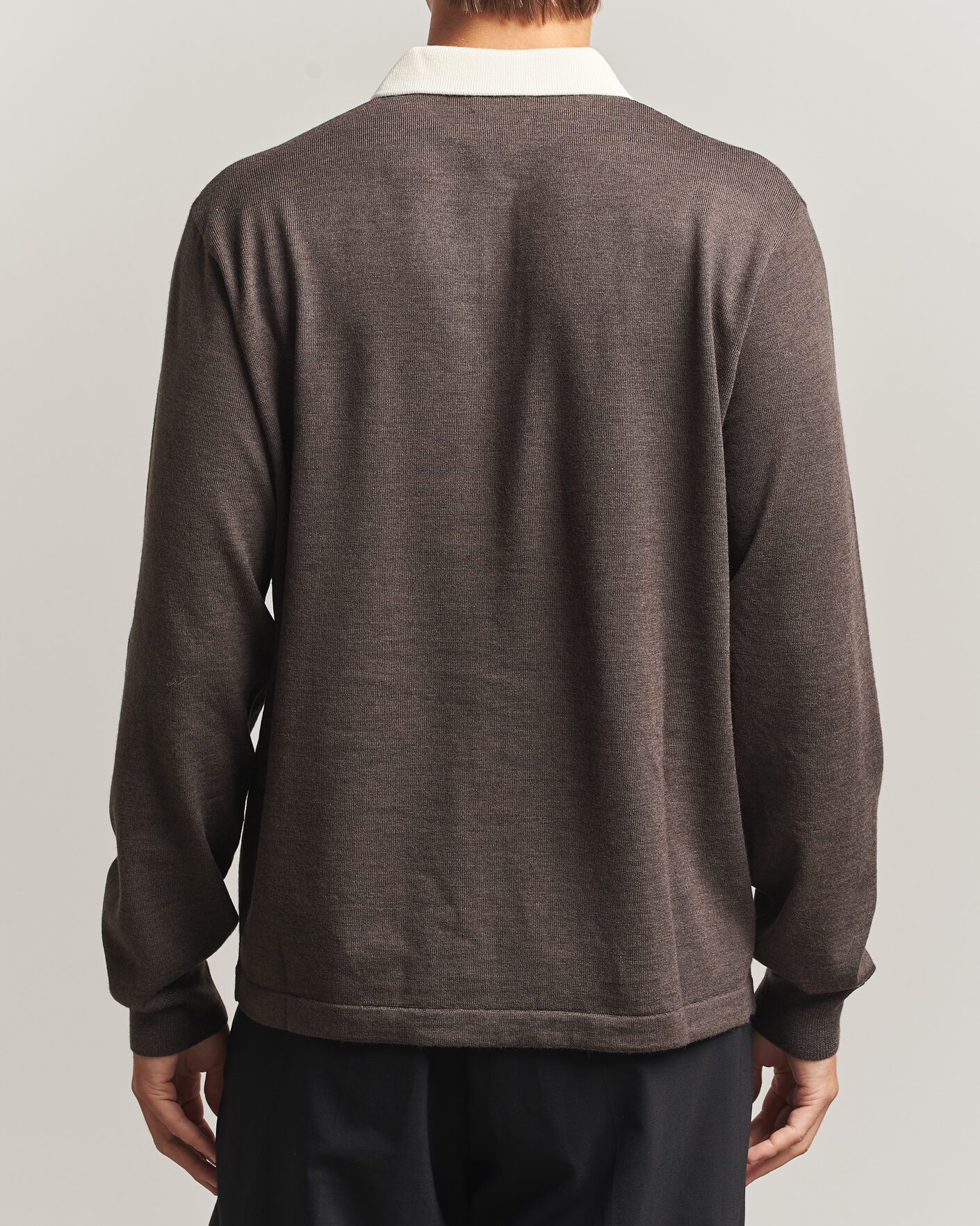 Hombres | Jerséis y prendas de punto | Drake's | Solid Knitted Rugby Brown