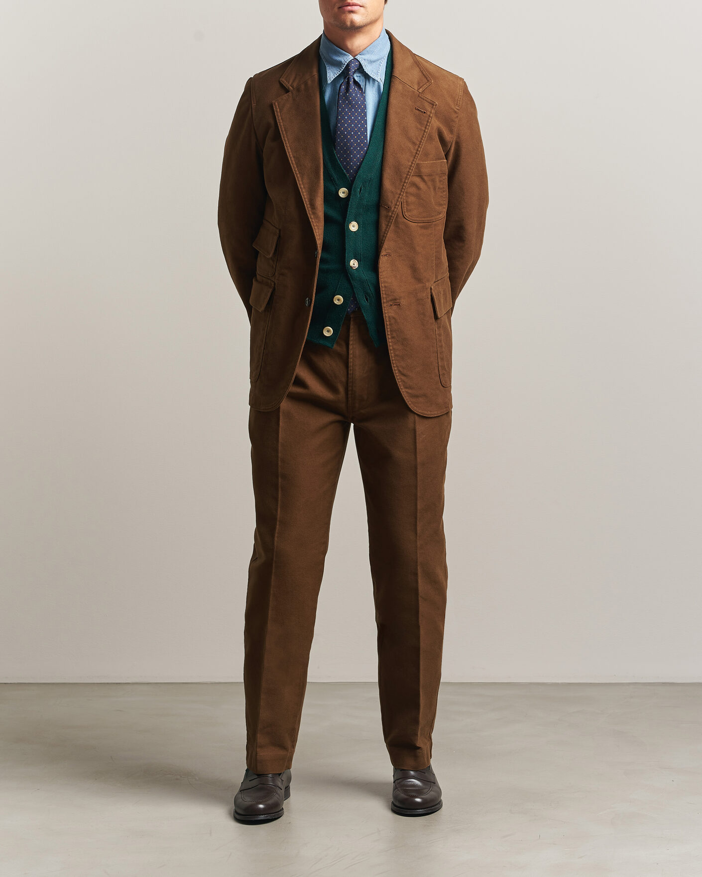 Hombres | Blazers | Drake's | MKIV Japanese Moleskin Games Blazer Brown