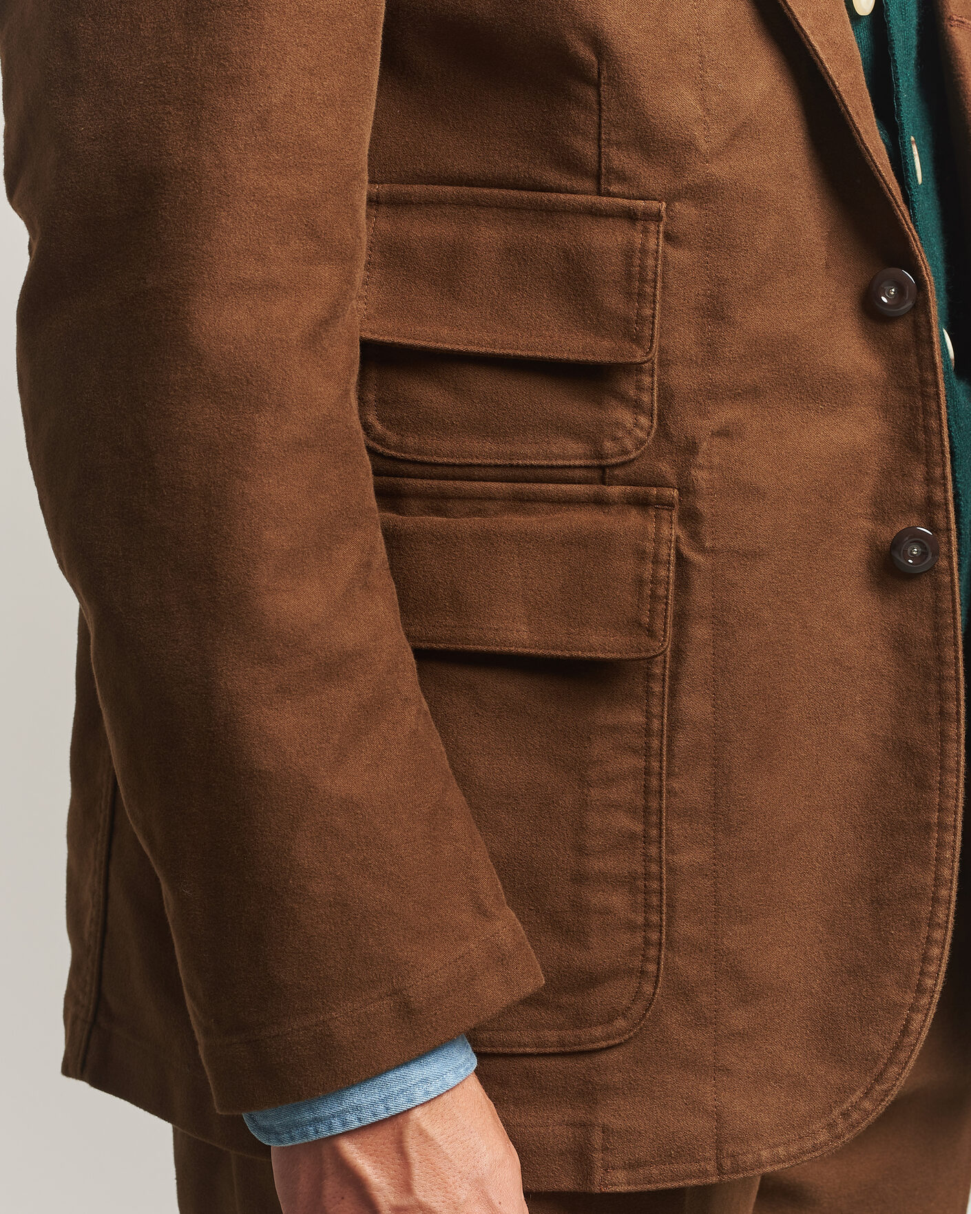 Hombres | Blazers | Drake's | MKIV Japanese Moleskin Games Blazer Brown
