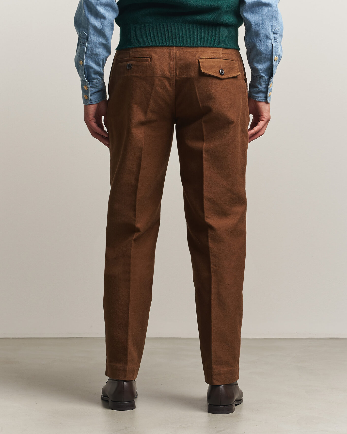 Hombres | Pantalones | Drake's | MKIV Japanese Moleskin Games Trousers Brown