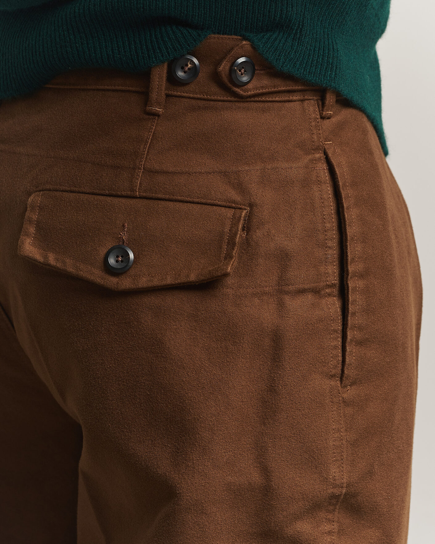 Hombres | Pantalones | Drake's | MKIV Japanese Moleskin Games Trousers Brown