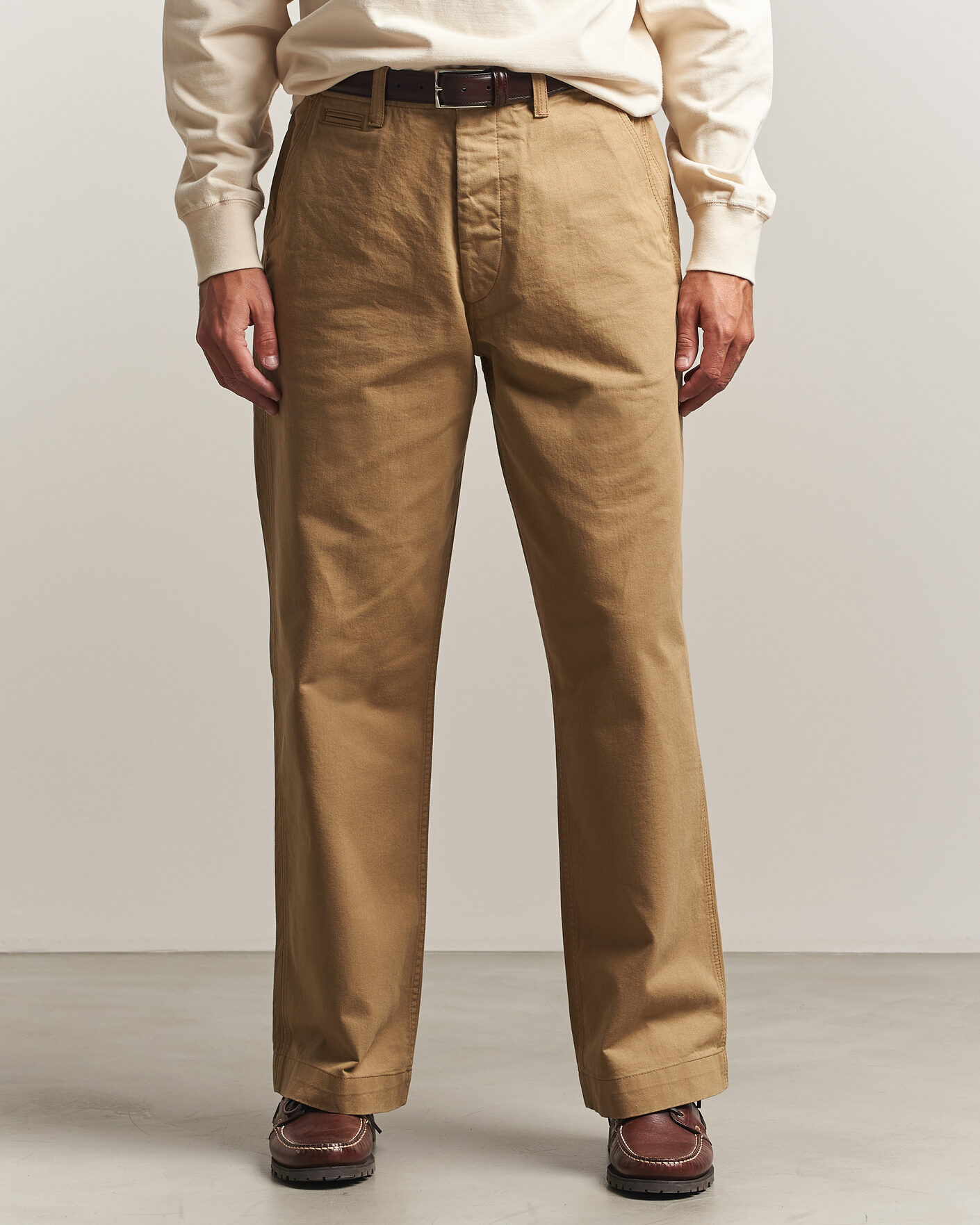 Hombres | Pantalones | Drake's | Twill Officer Chino Beige