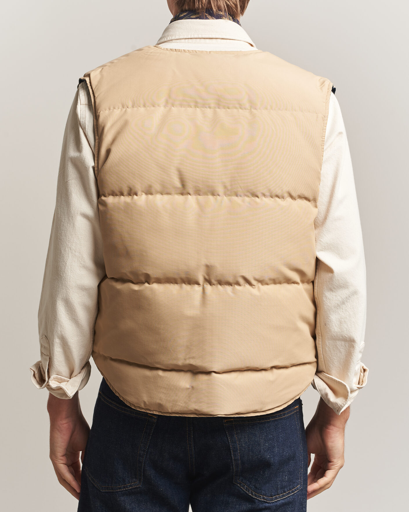 Hombres | Chalecos | Drake's | Reversible Down Vest Petrol/Ecru