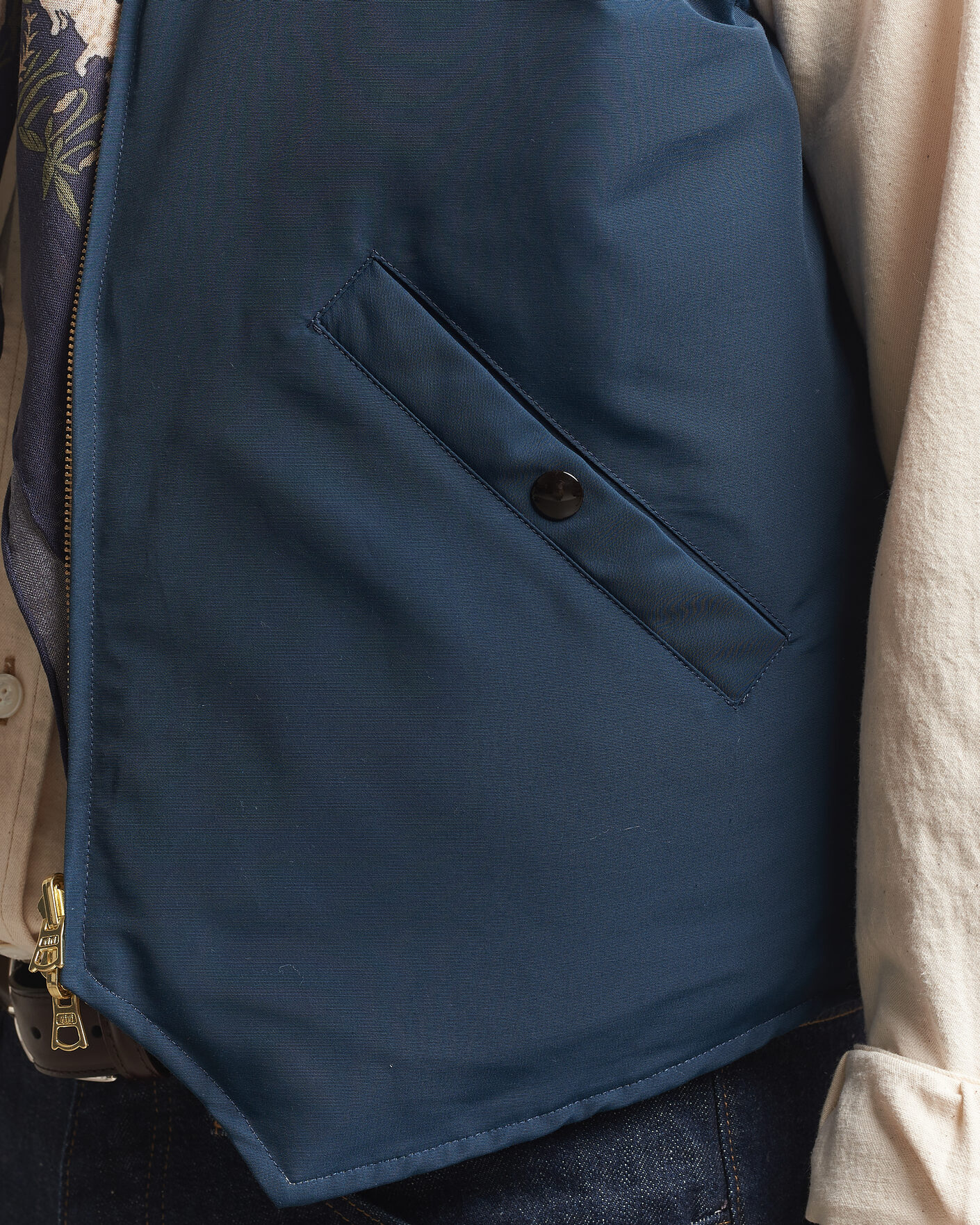 Hombres | Chalecos | Drake's | Reversible Down Vest Petrol/Ecru