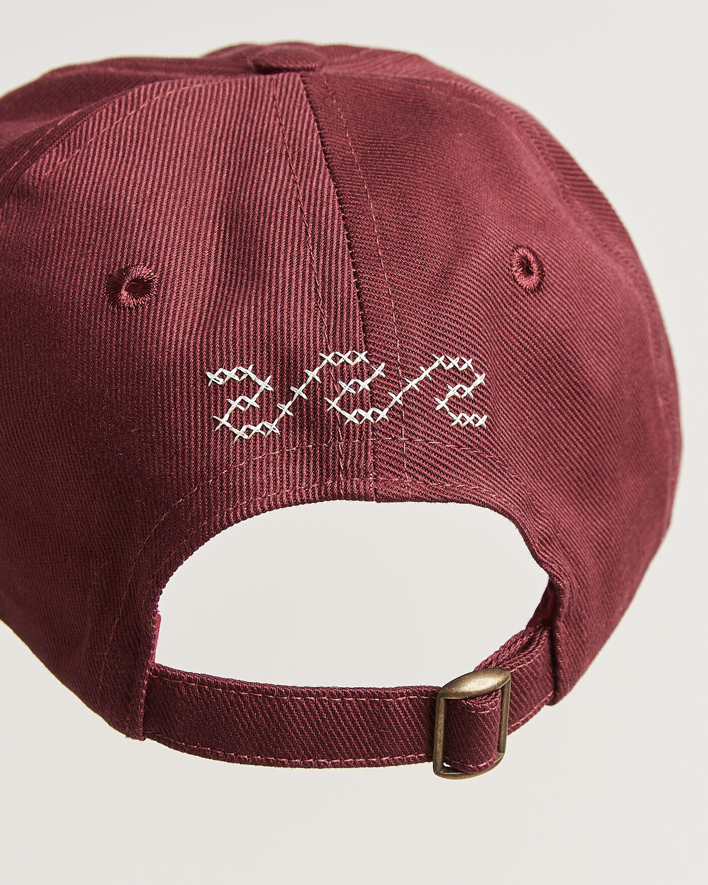 Hombres | Sombreros y gorras | Drake's | Cross Stitch D Twill Baseball Cap Burgundy