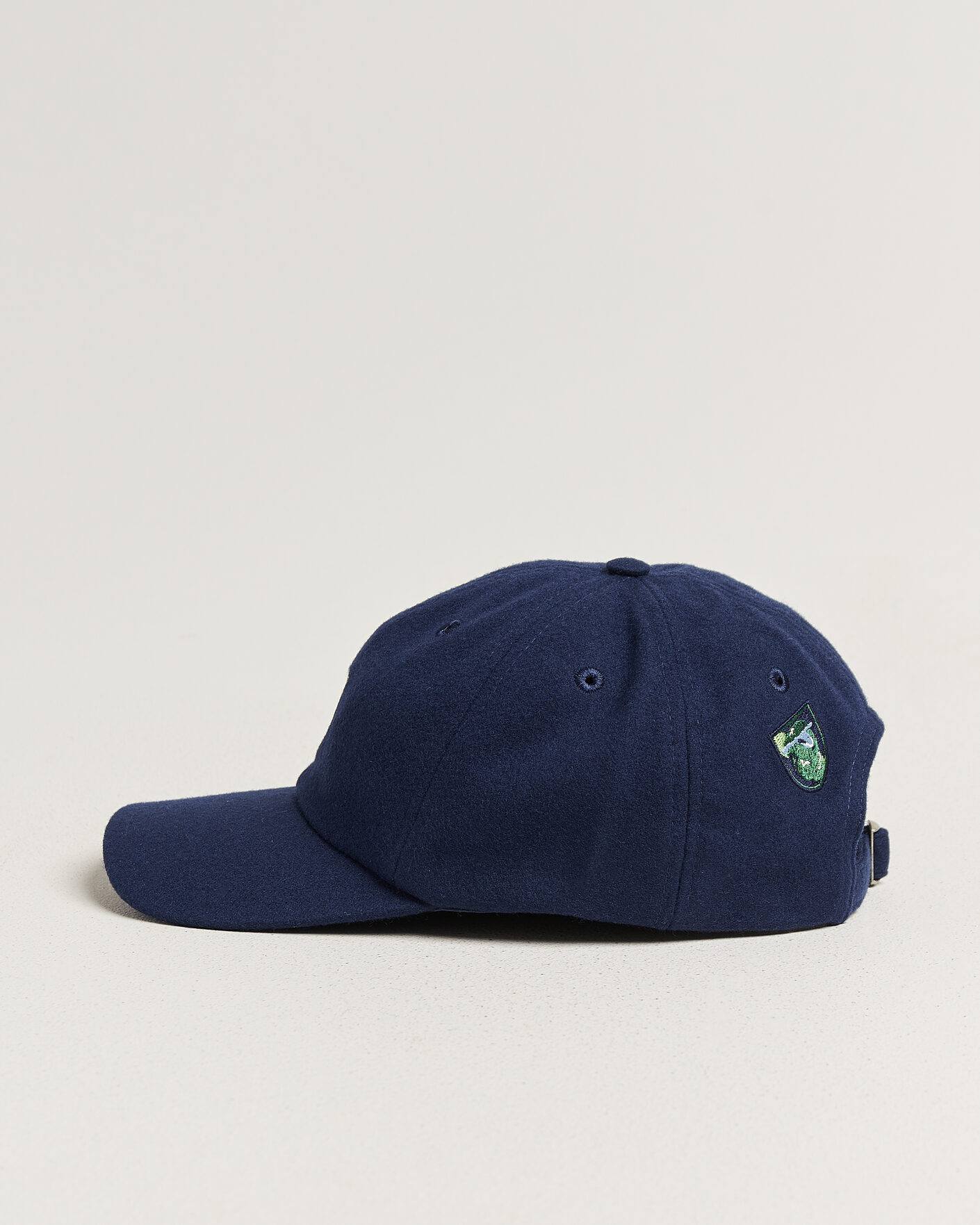 Hombres | Sombreros y gorras | Drake's | Crest Merino Wool Baseball Cap Navy