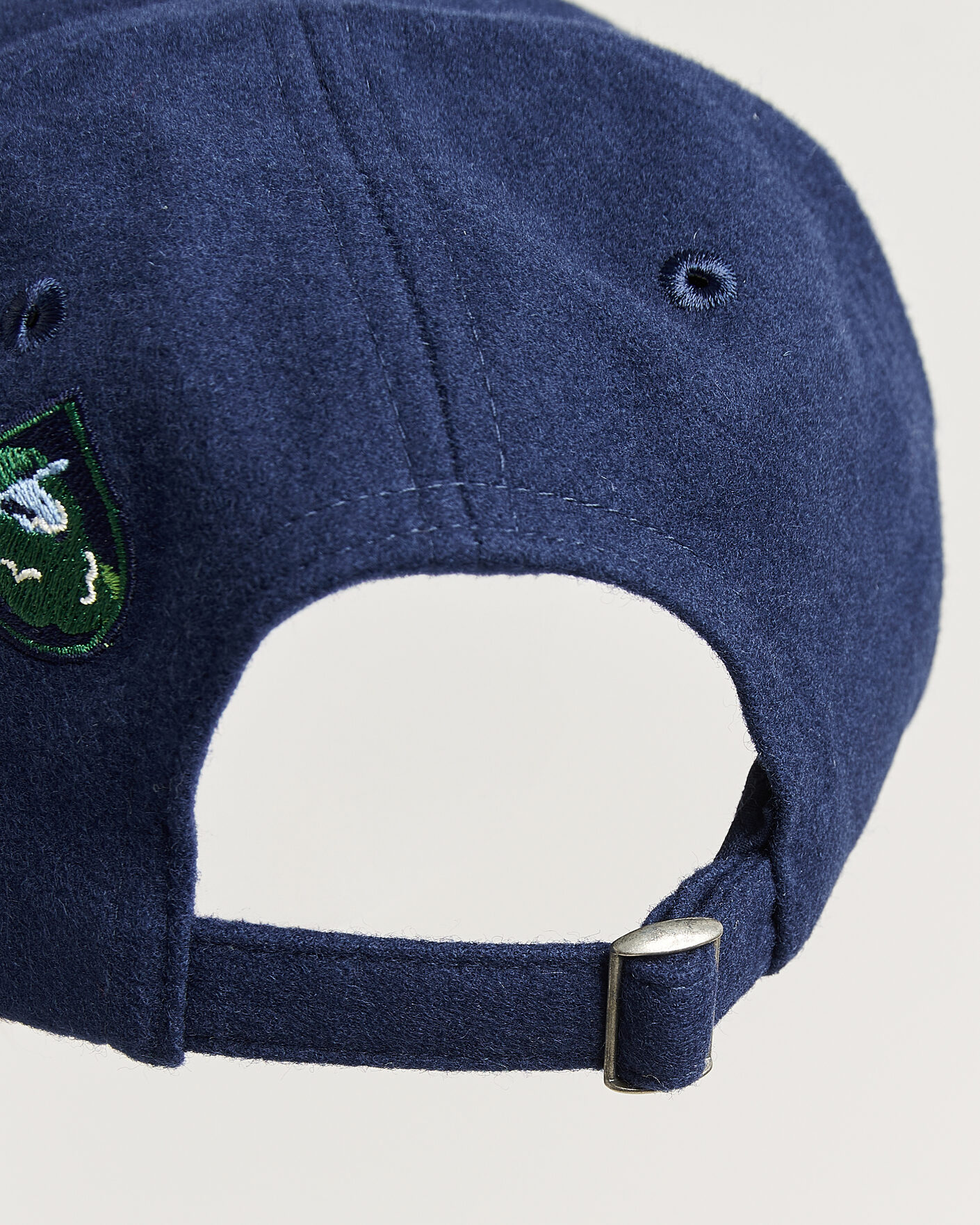 Hombres | Sombreros y gorras | Drake's | Crest Merino Wool Baseball Cap Navy