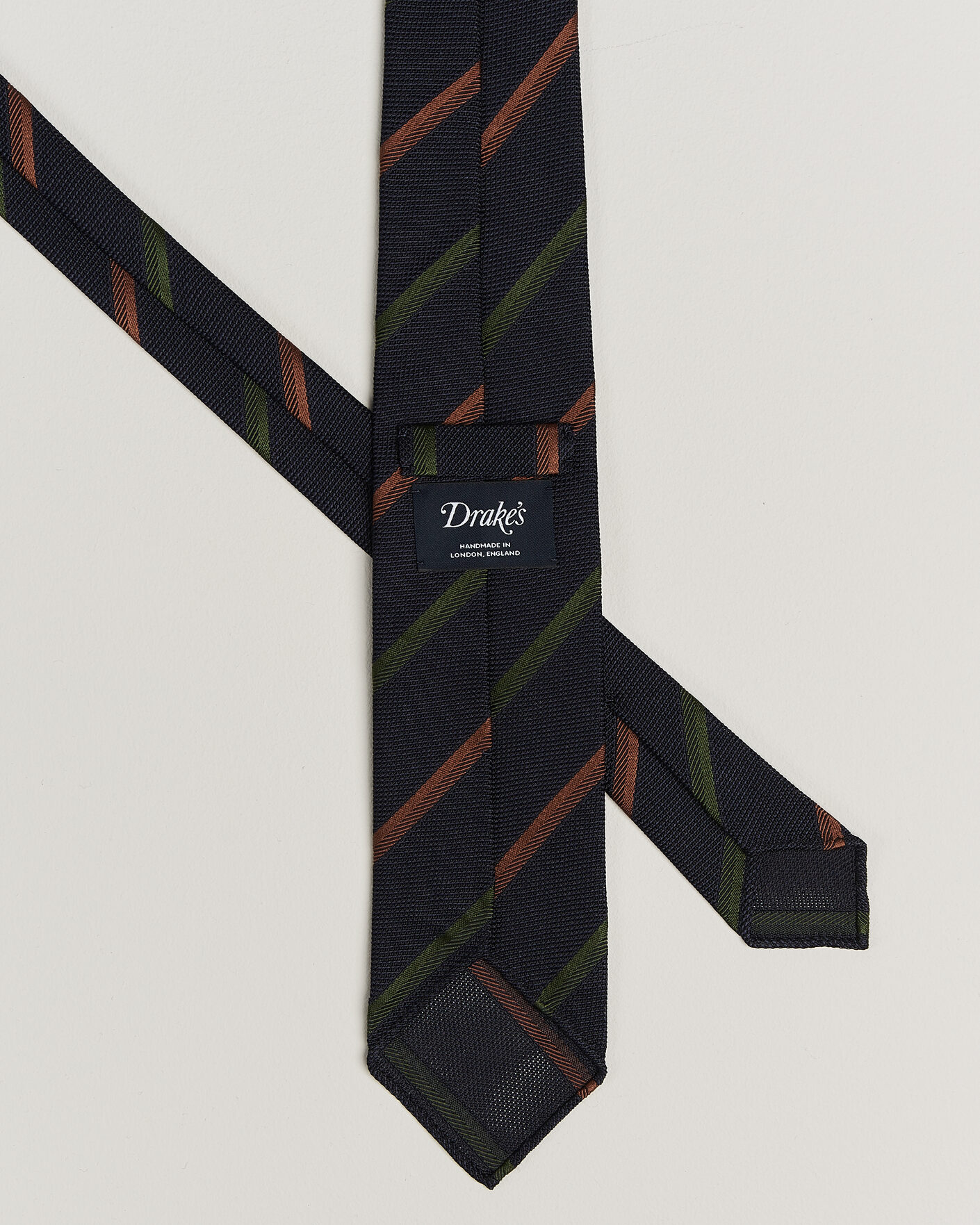Hombres | Corbatas | Drake's | Multistripe Grenadine Silk Tie Navy/Green/Brown