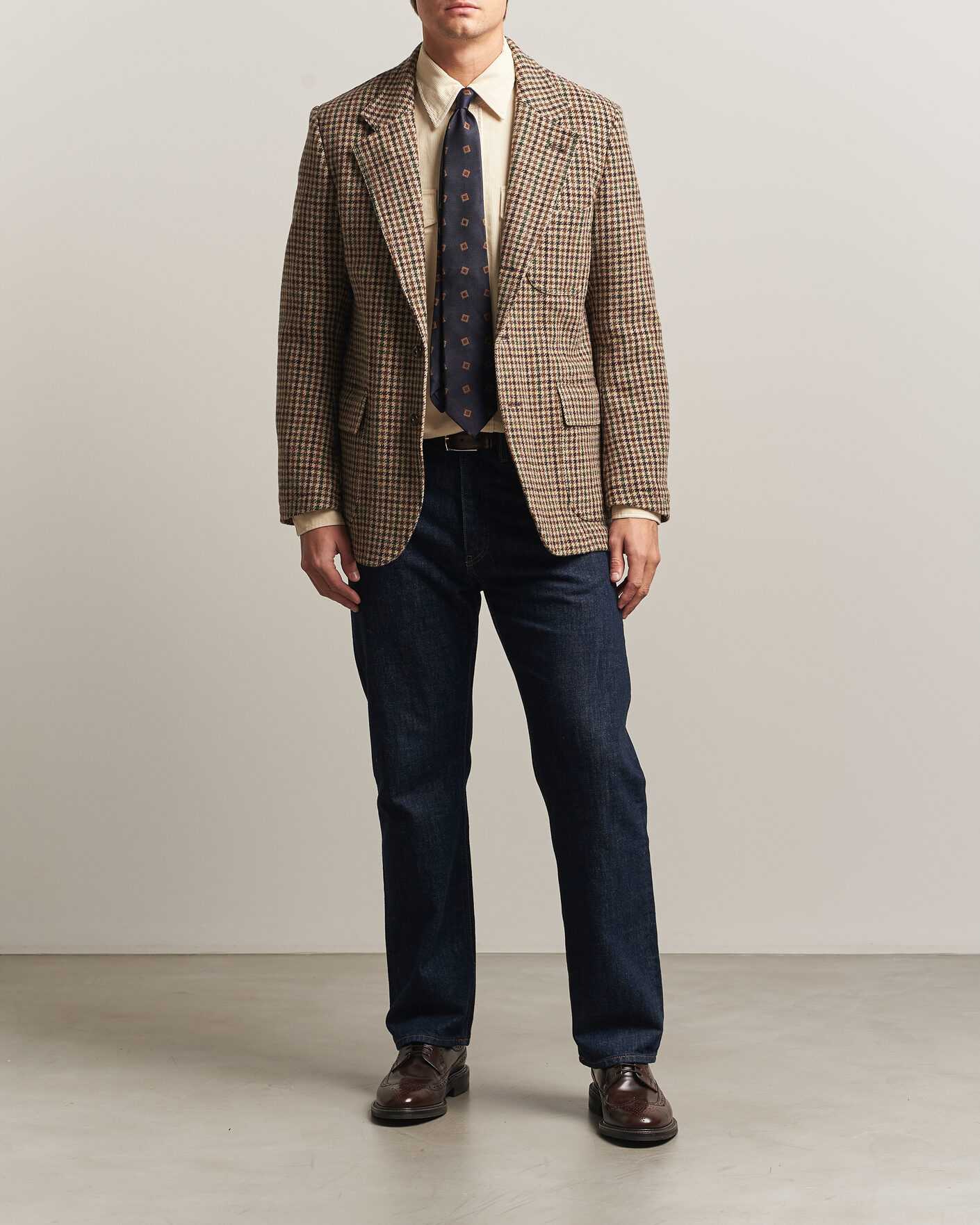 Hombres | Blazers | Drake's | MKVII Tweed Houndcheck Games Blazer Brown