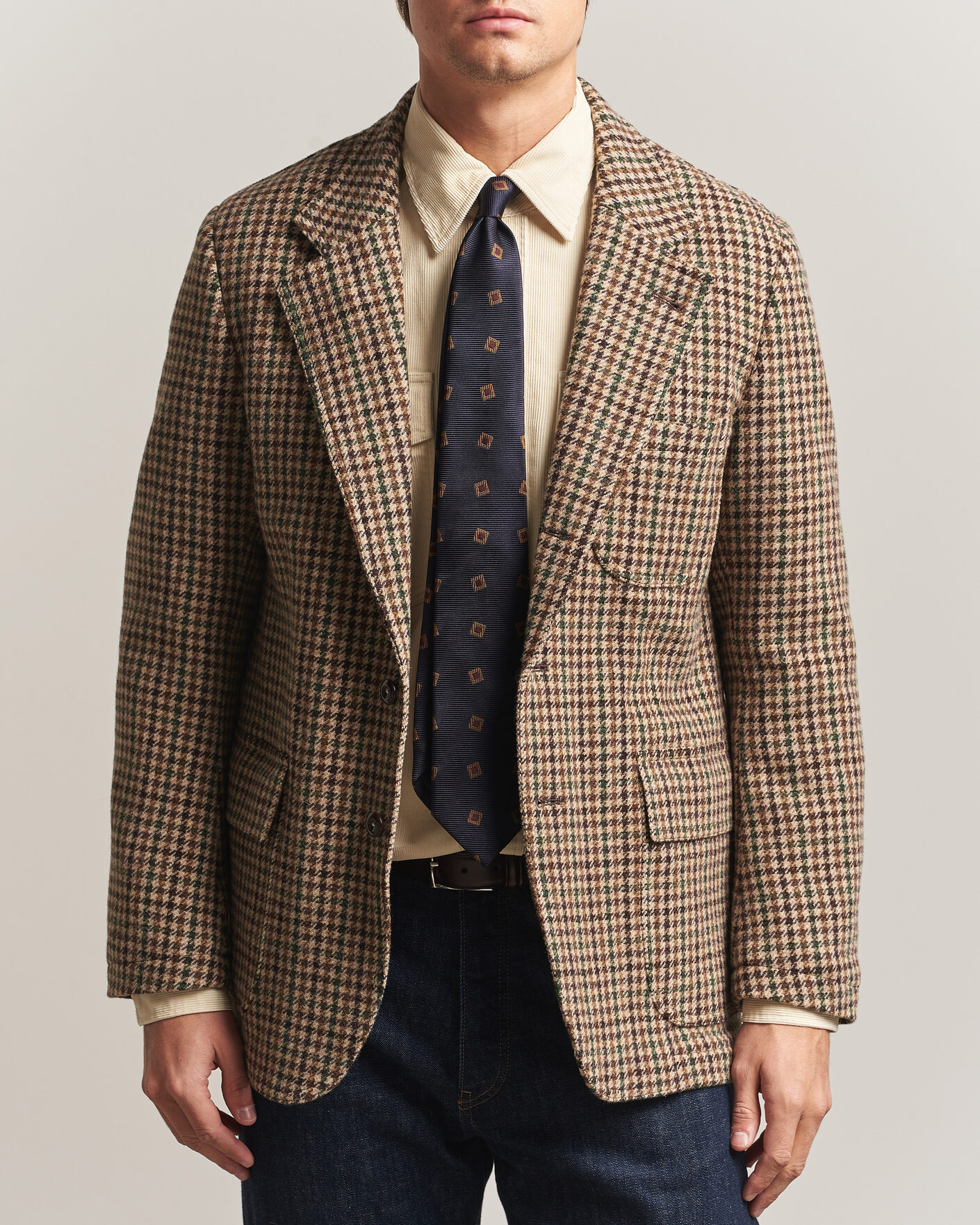 Hombres | Blazers | Drake's | MKVII Tweed Houndcheck Games Blazer Brown