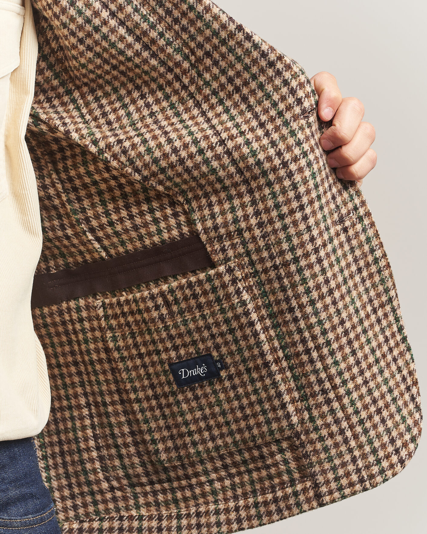 Hombres | Blazers | Drake's | MKVII Tweed Houndcheck Games Blazer Brown
