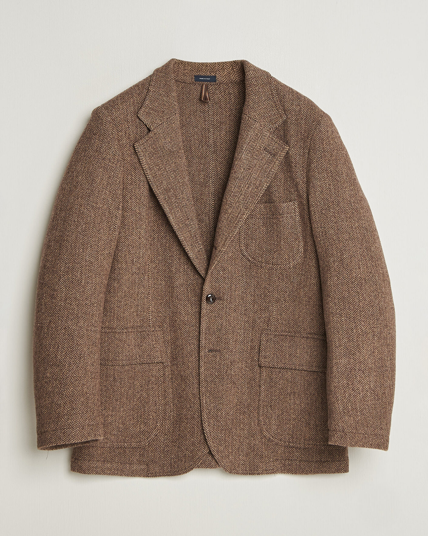 Hombres | Blazers | Drake's | MKVII Tweed Herringbone Games Blazer Brown