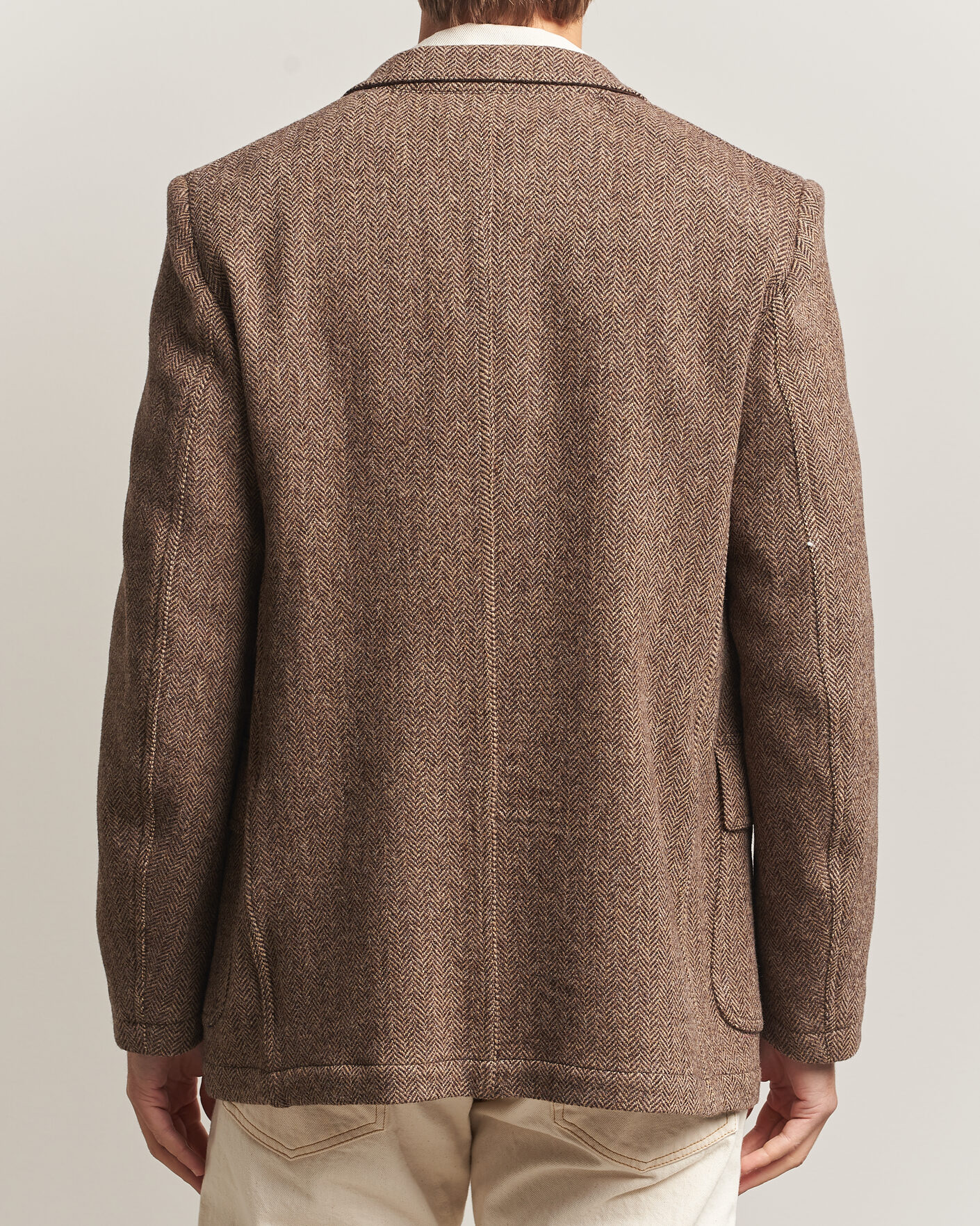Hombres | Blazers | Drake's | MKVII Tweed Herringbone Games Blazer Brown