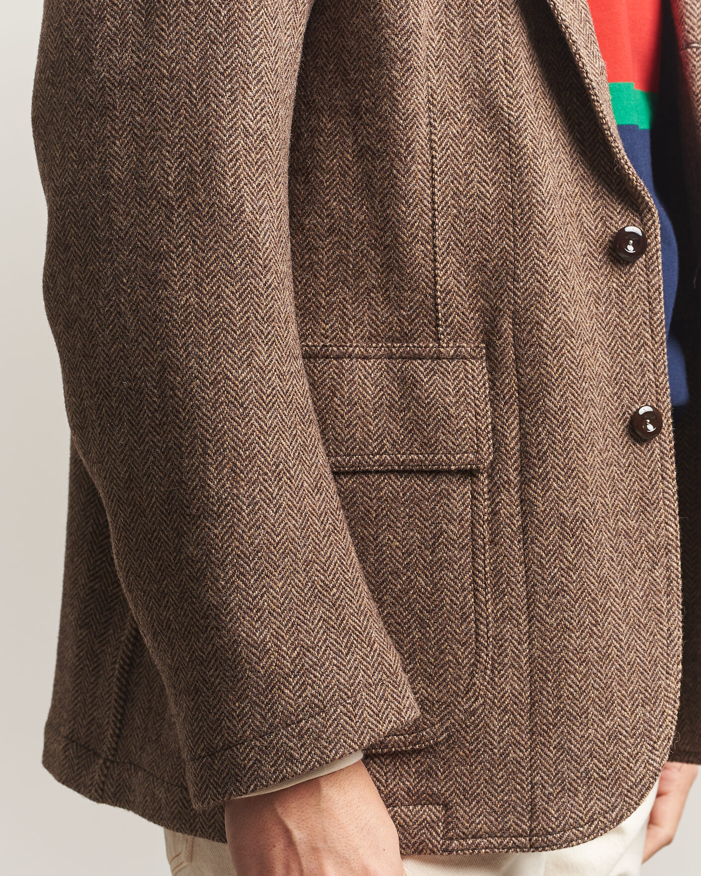 Hombres | Blazers | Drake's | MKVII Tweed Herringbone Games Blazer Brown