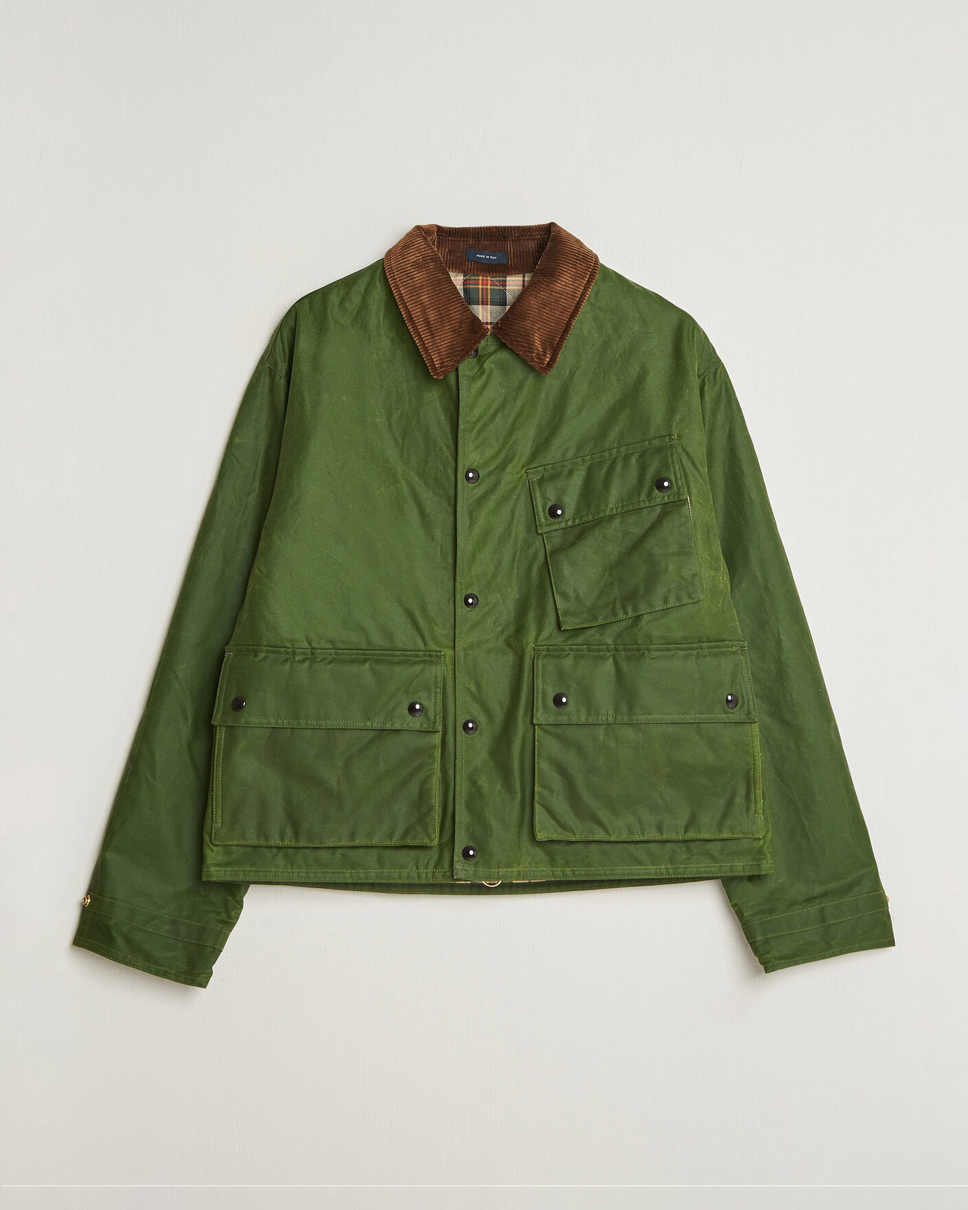 Hombres | Abrigos y chaquetas | Drake's | Waxed Wader Jacket Lemongrass