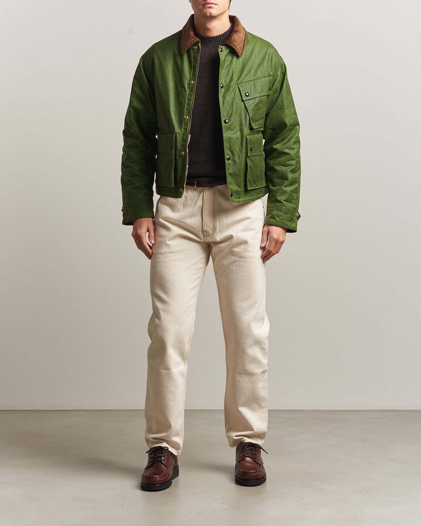 Hombres | Abrigos y chaquetas | Drake's | Waxed Wader Jacket Lemongrass