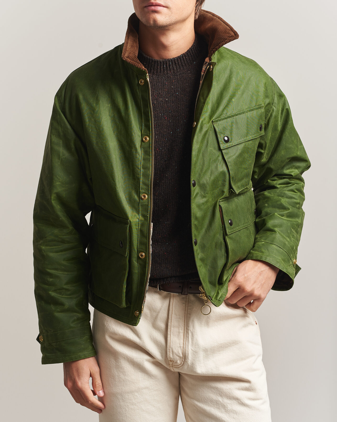 Hombres | Abrigos y chaquetas | Drake's | Waxed Wader Jacket Lemongrass