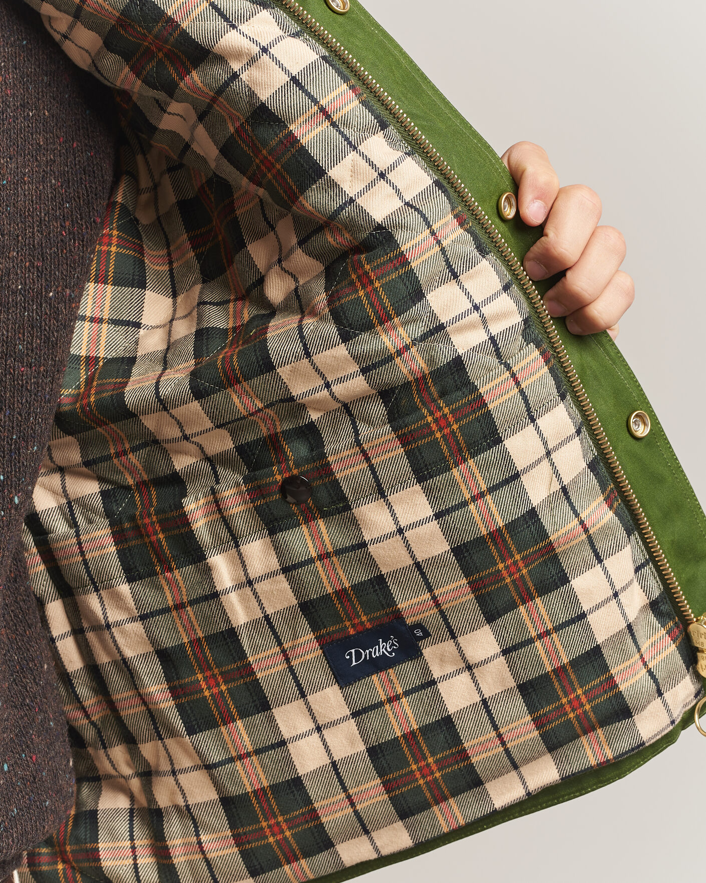 Hombres | Abrigos y chaquetas | Drake's | Waxed Wader Jacket Lemongrass