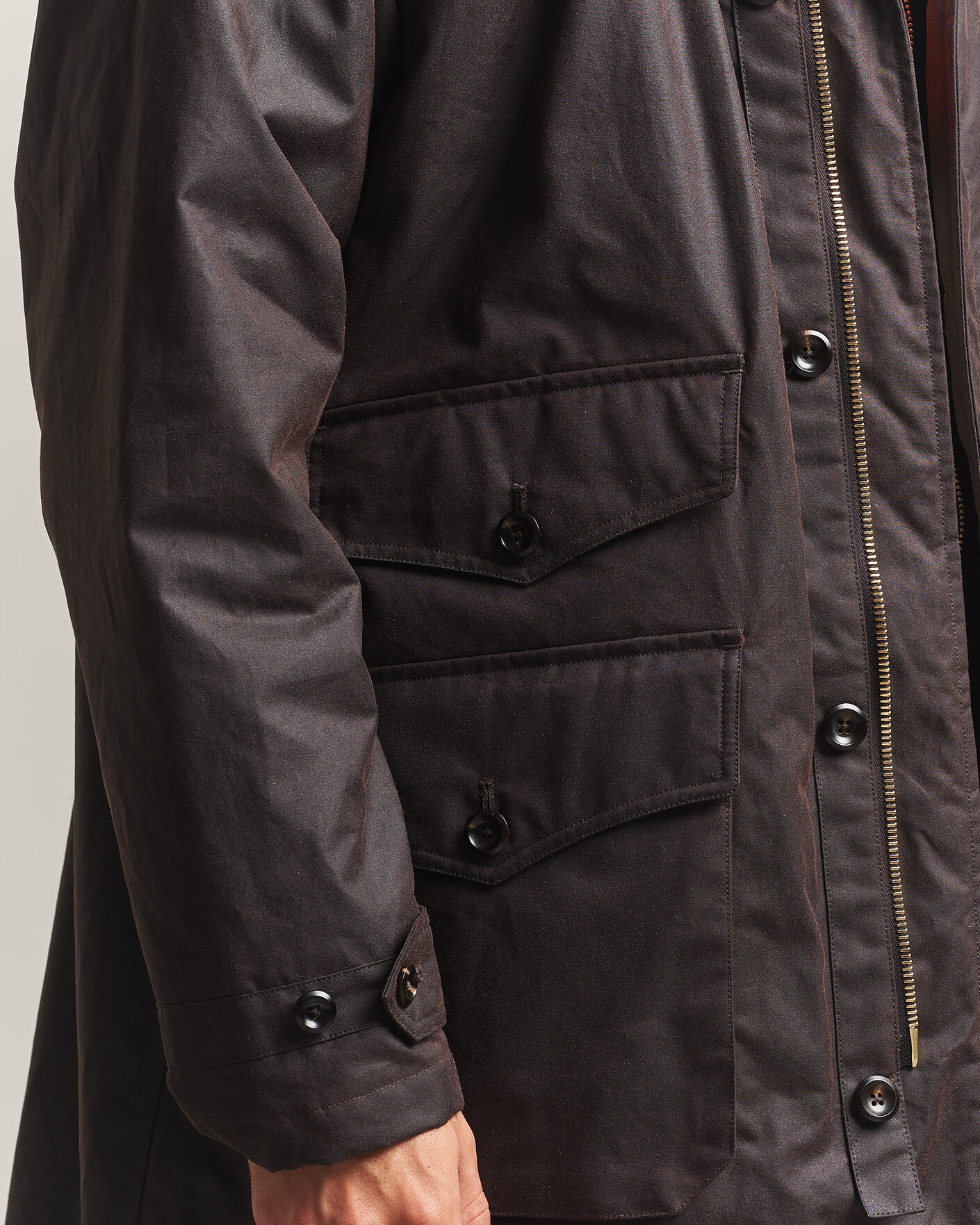 Hombres | Abrigos y chaquetas | Drake's | Military Waxed Mac Rustic