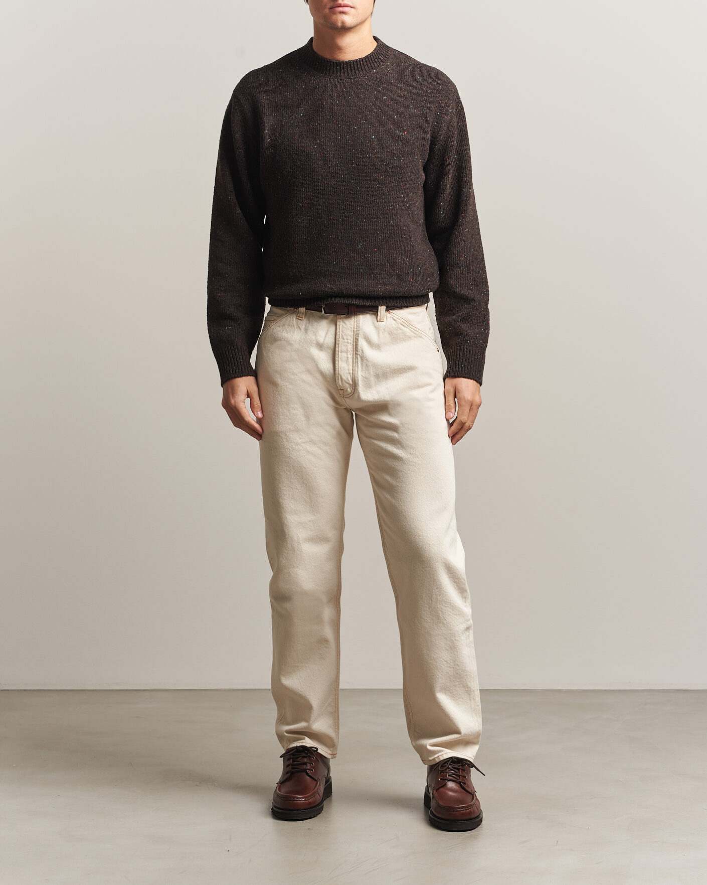 Hombres | Jerséis y prendas de punto | Drake's | Donegal Crewneck Brown