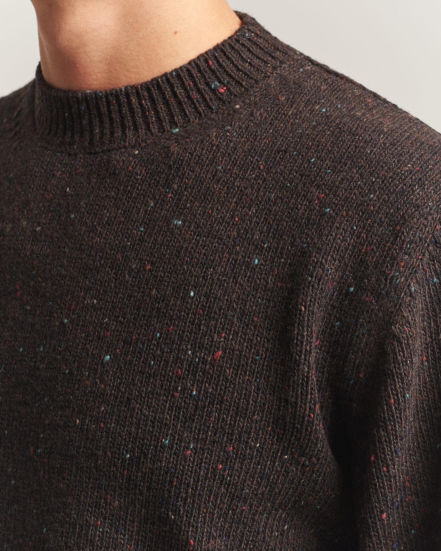 Hombres | Jerséis y prendas de punto | Drake's | Donegal Crewneck Brown