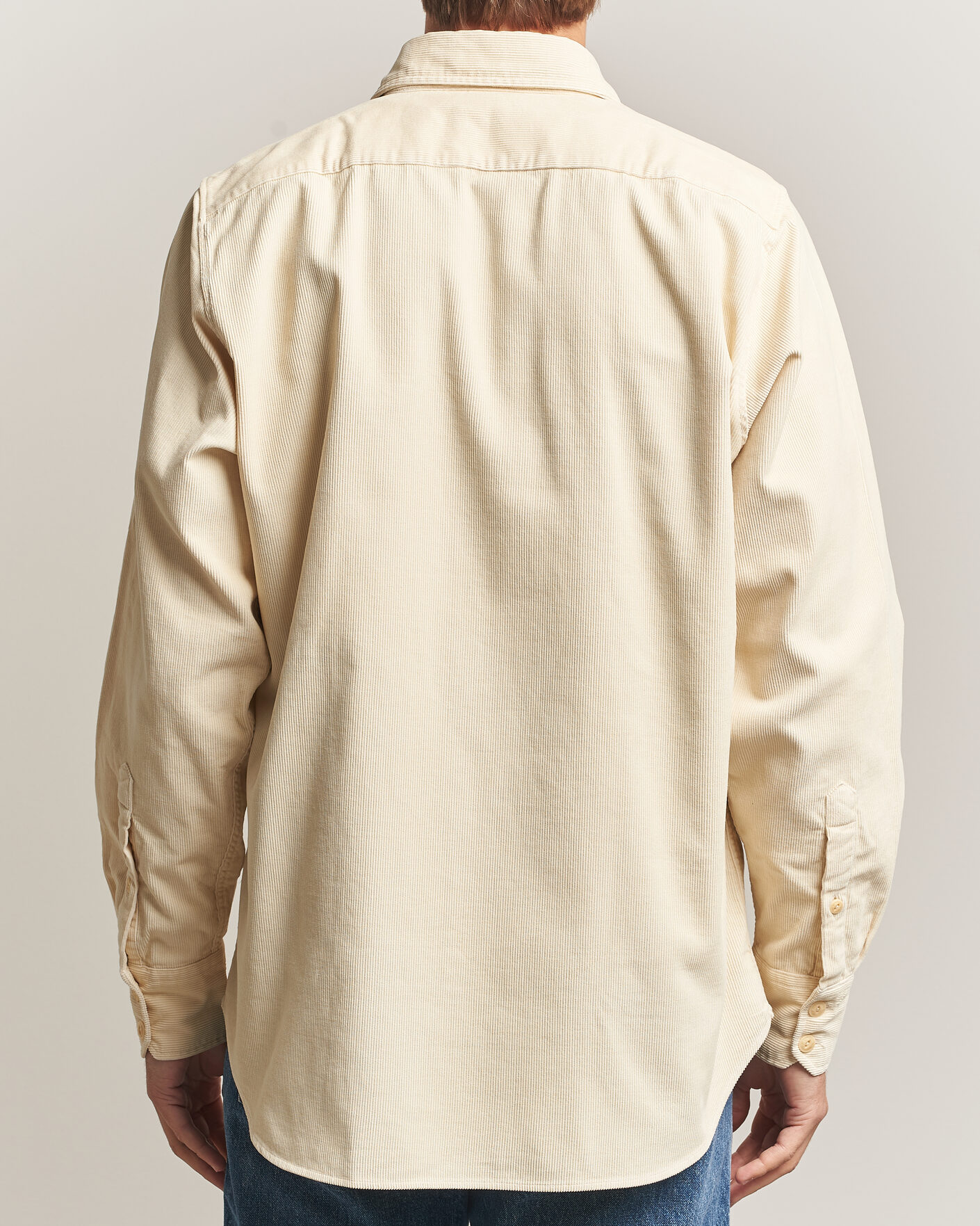 Hombres | Camisas | Drake's | Two Pocket Corduroy Shirt Ecru