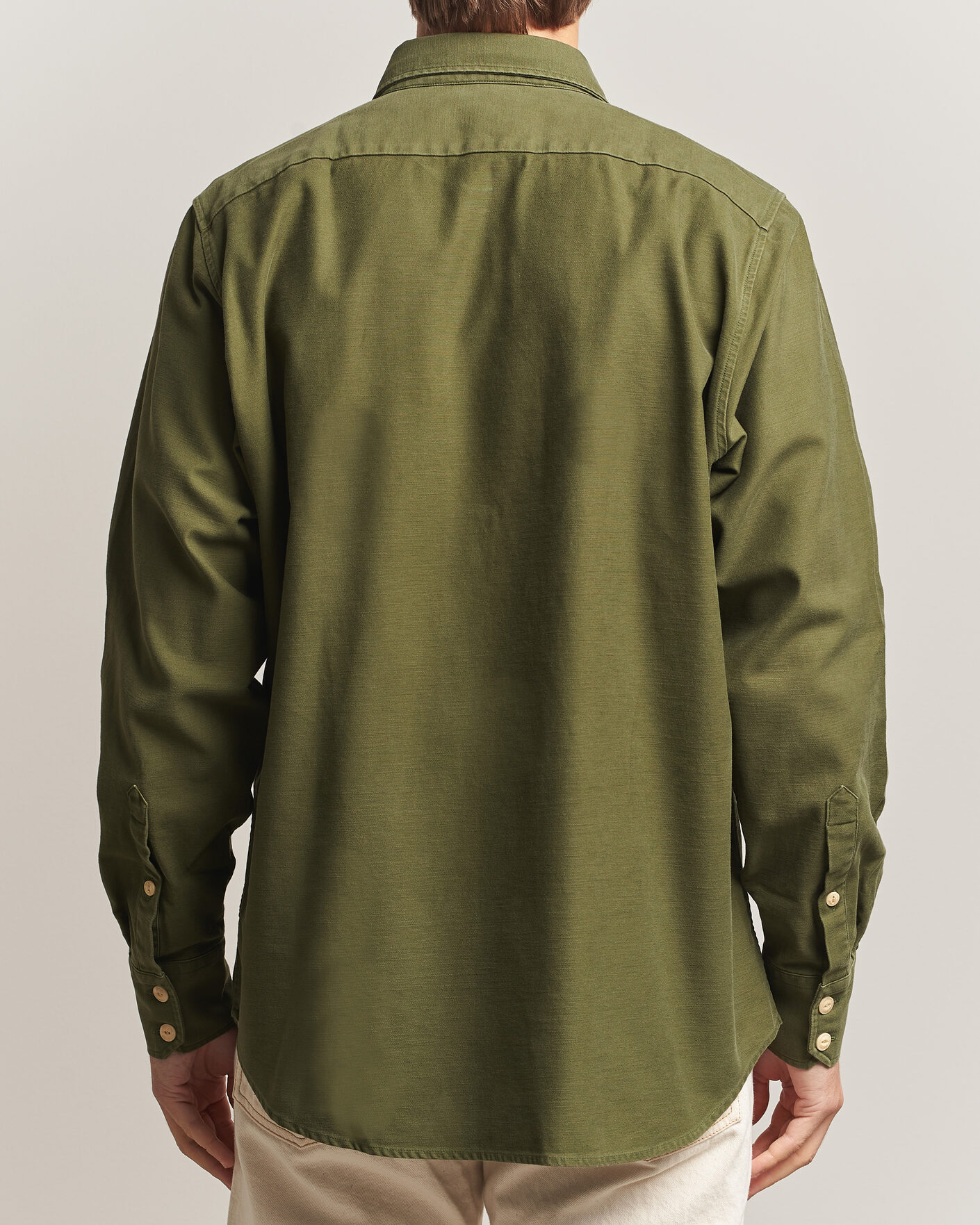 Hombres | Camisas | Drake's | Two Pocket Casual Cotton Shirt Olive