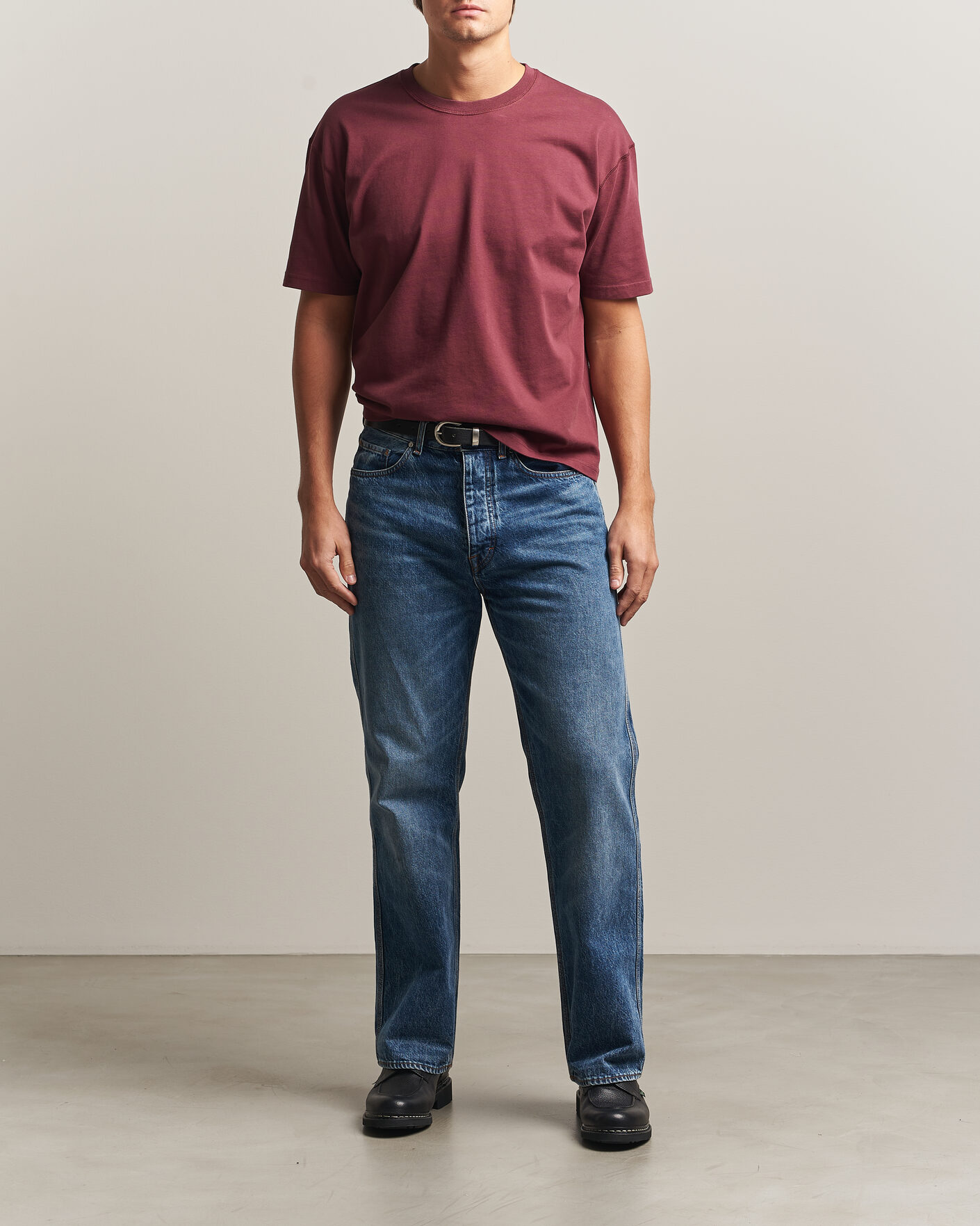 Hombres | Camisetas | Drake's | O´Clock Back Print Hiking T-Shirt Dark Plum