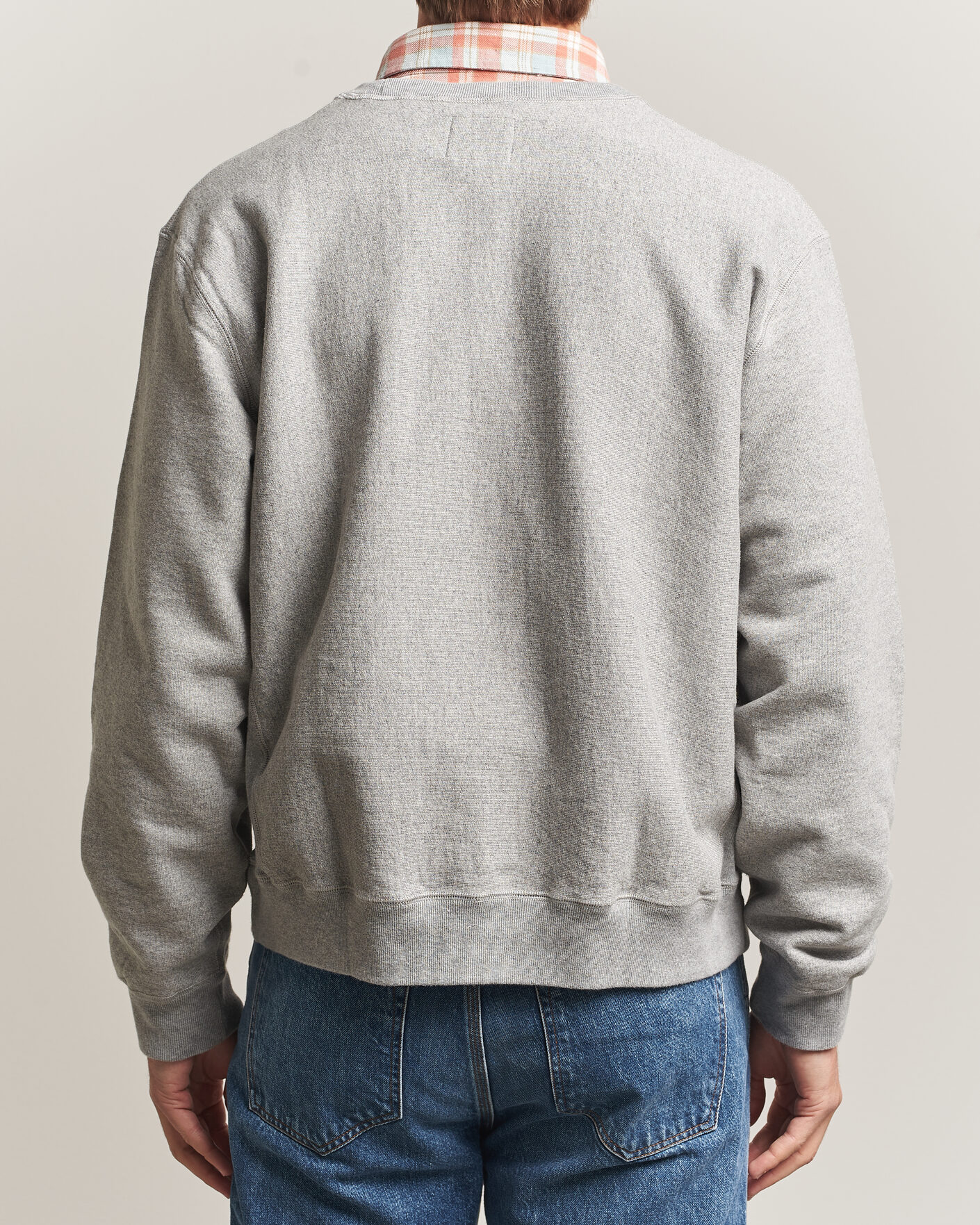 Hombres | Jerséis y prendas de punto | Drake's | Reverse Weave Crewneck Sweatshirt Grey