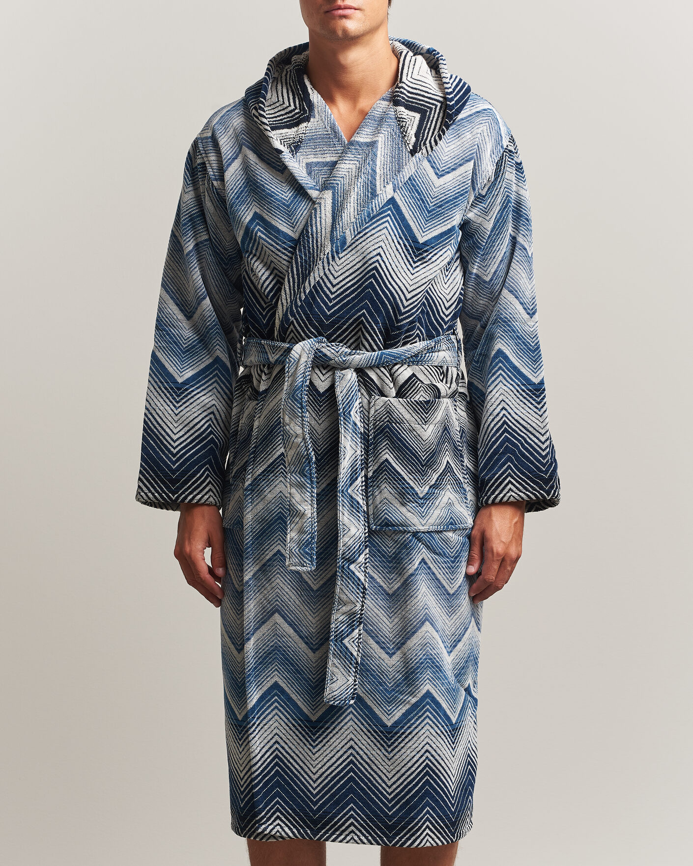 Hombres | Pijamas y batas | Missoni Home | Marea Hooded Bathrobe Multi Blue