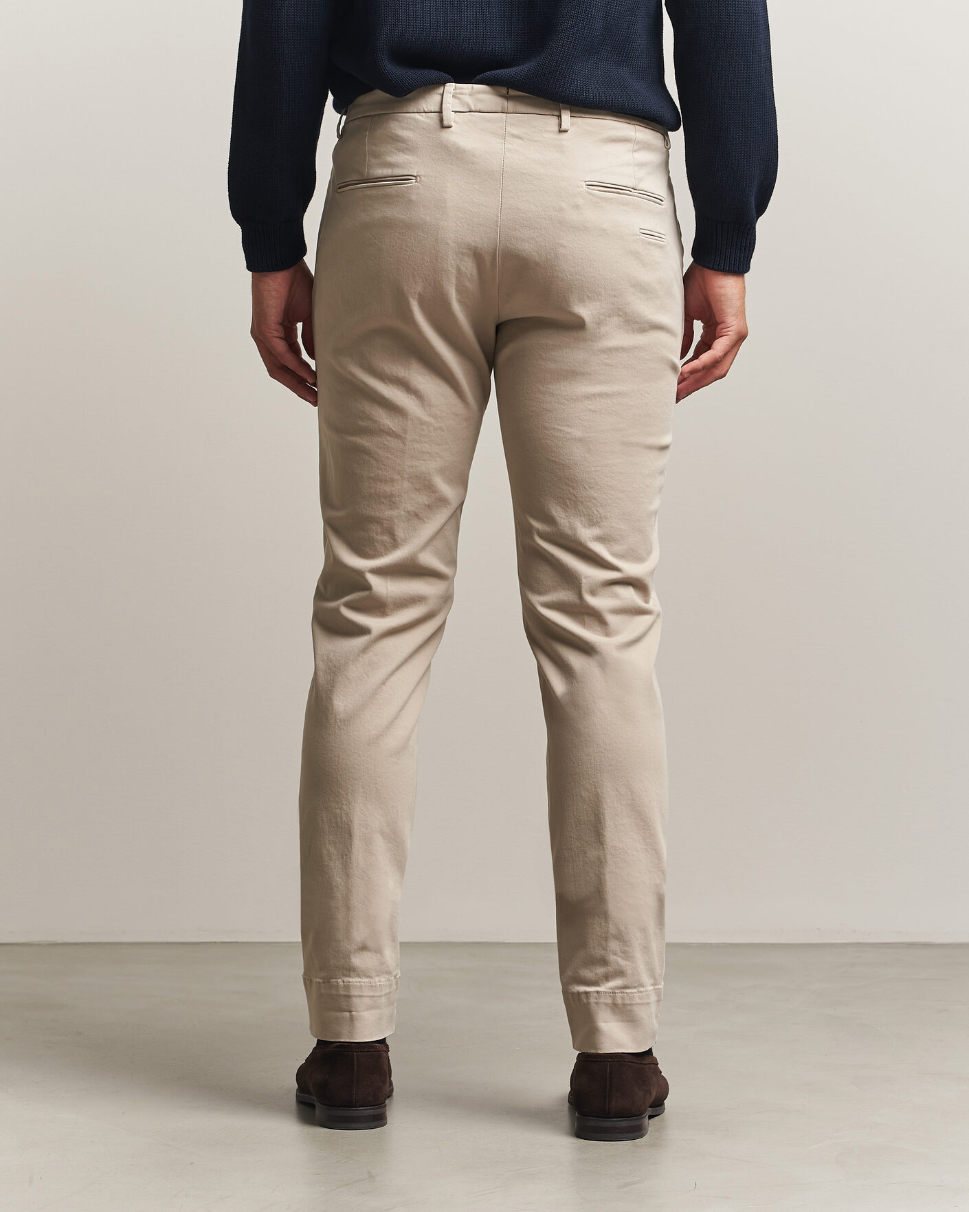 Hombres | Pantalones | Briglia 1949 | Slim Fit Cotton Stretch Trousers Beige