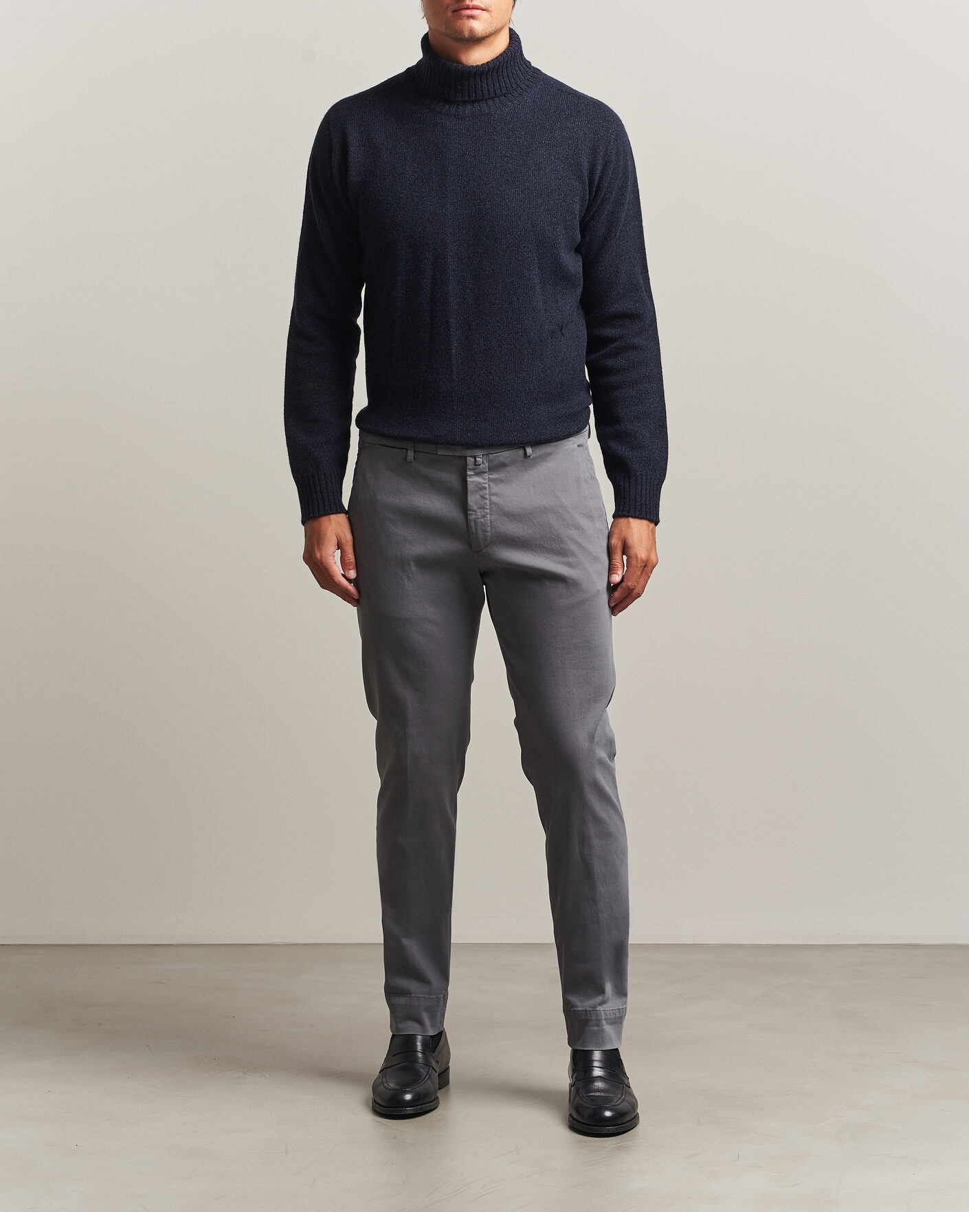 Hombres | Pantalones | Briglia 1949 | Slim Fit Cotton Stretch Trousers Grey