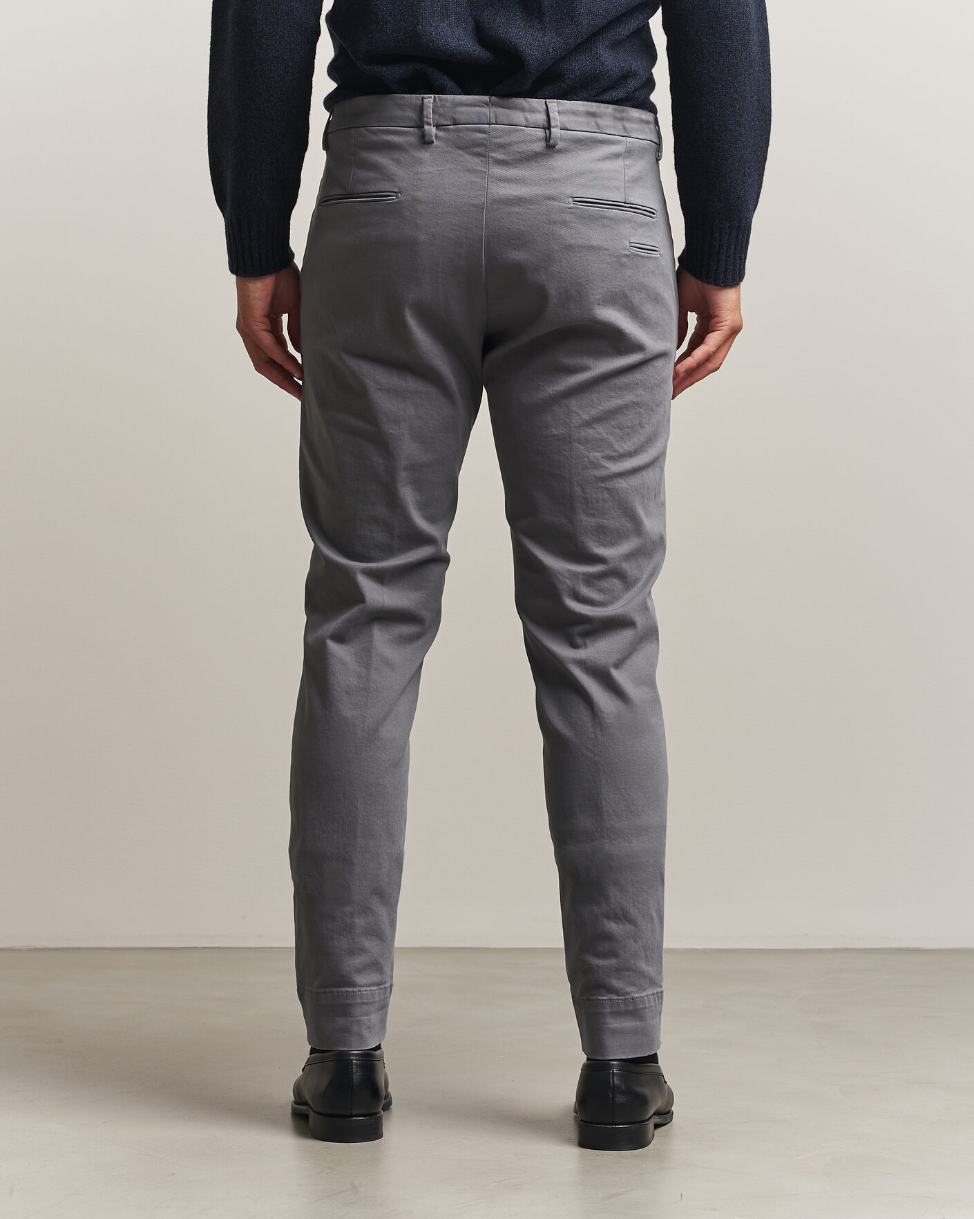 Hombres | Pantalones | Briglia 1949 | Slim Fit Cotton Stretch Trousers Grey