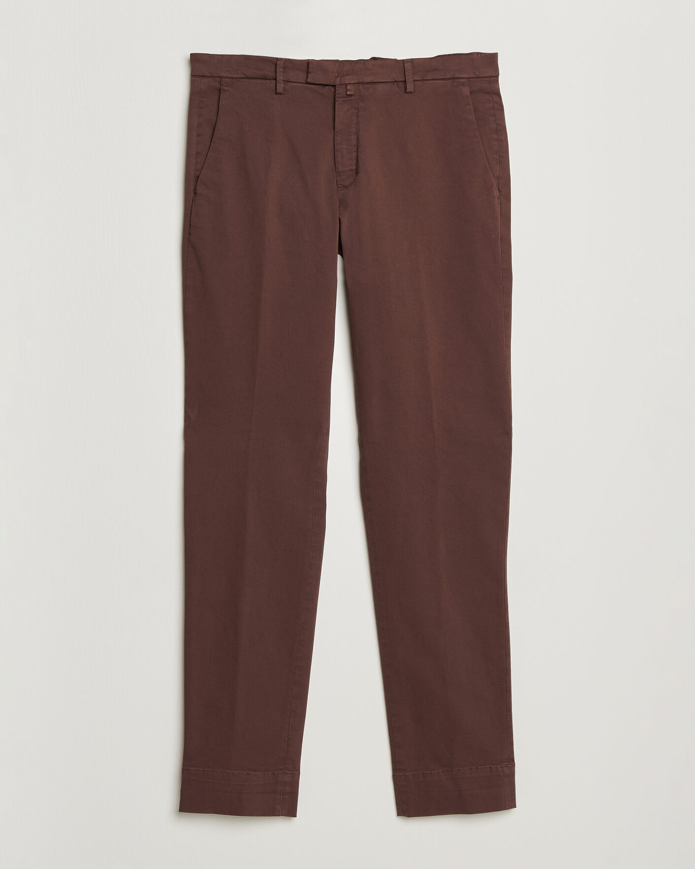 Hombres | Pantalones | Briglia 1949 | Slim Fit Cotton Stretch Trousers Burgundy