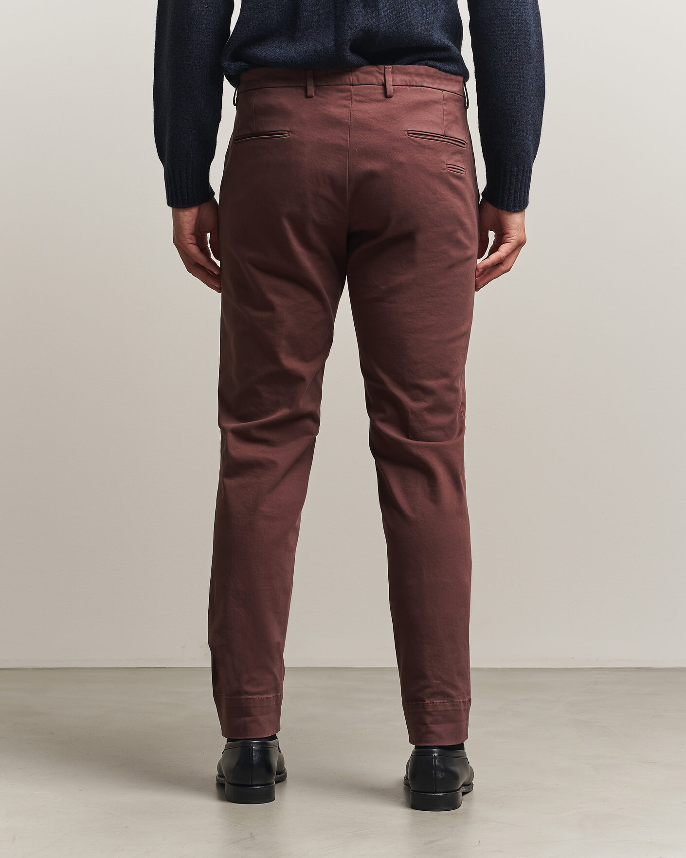 Hombres | Pantalones | Briglia 1949 | Slim Fit Cotton Stretch Trousers Burgundy