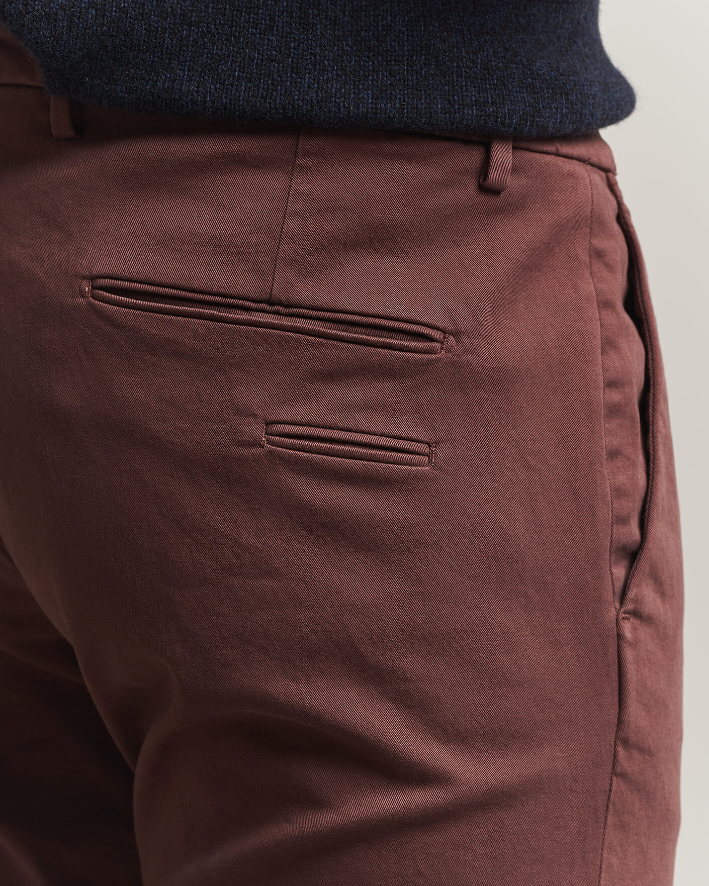Hombres | Pantalones | Briglia 1949 | Slim Fit Cotton Stretch Trousers Burgundy
