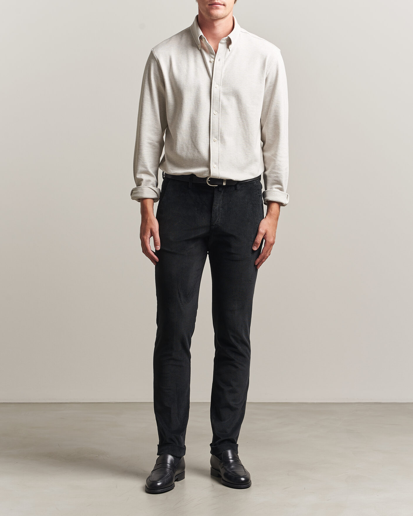 Hombres | Pantalones | Briglia 1949 | Slim Fit Corduroy Trousers Black