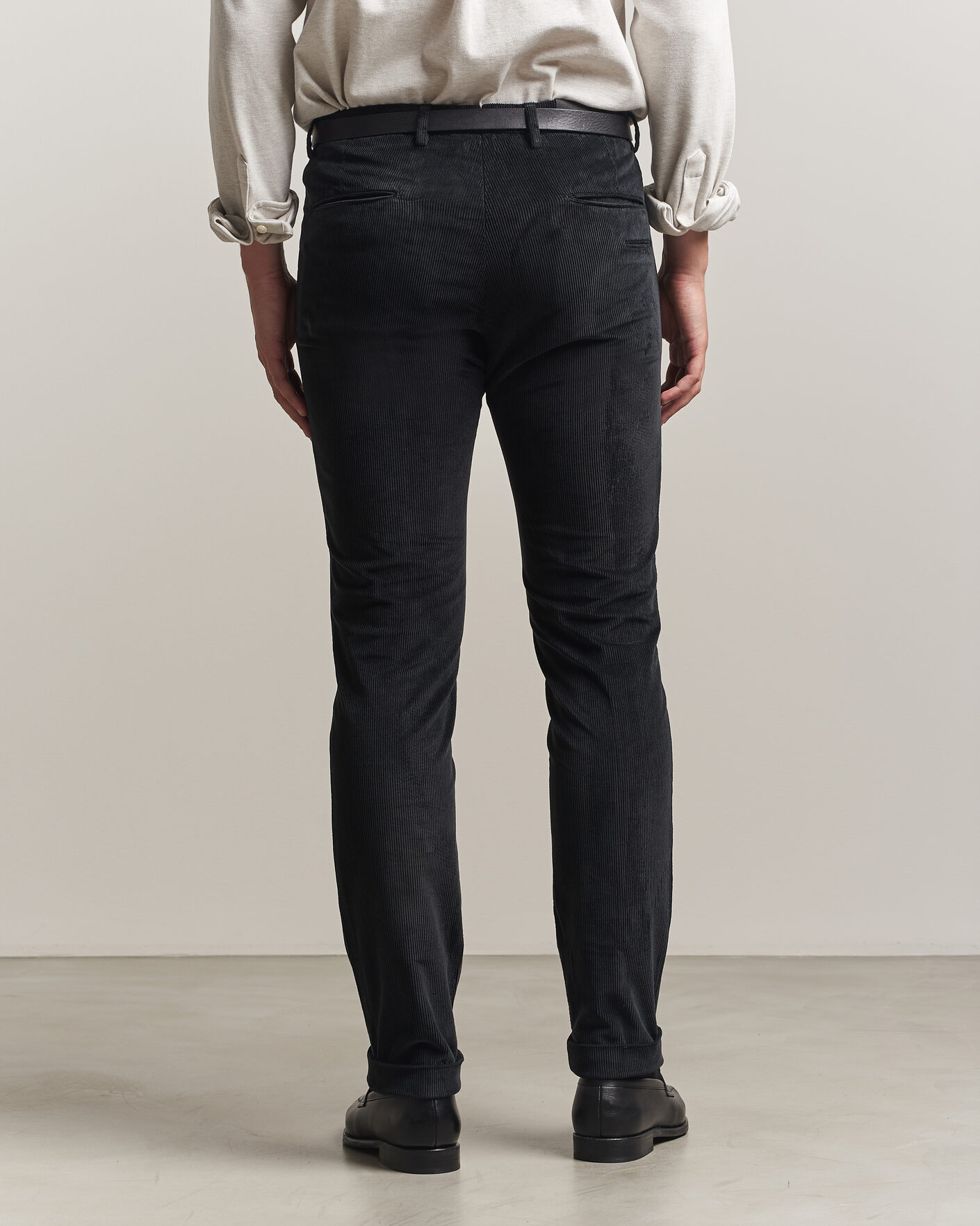 Hombres | Pantalones | Briglia 1949 | Slim Fit Corduroy Trousers Black
